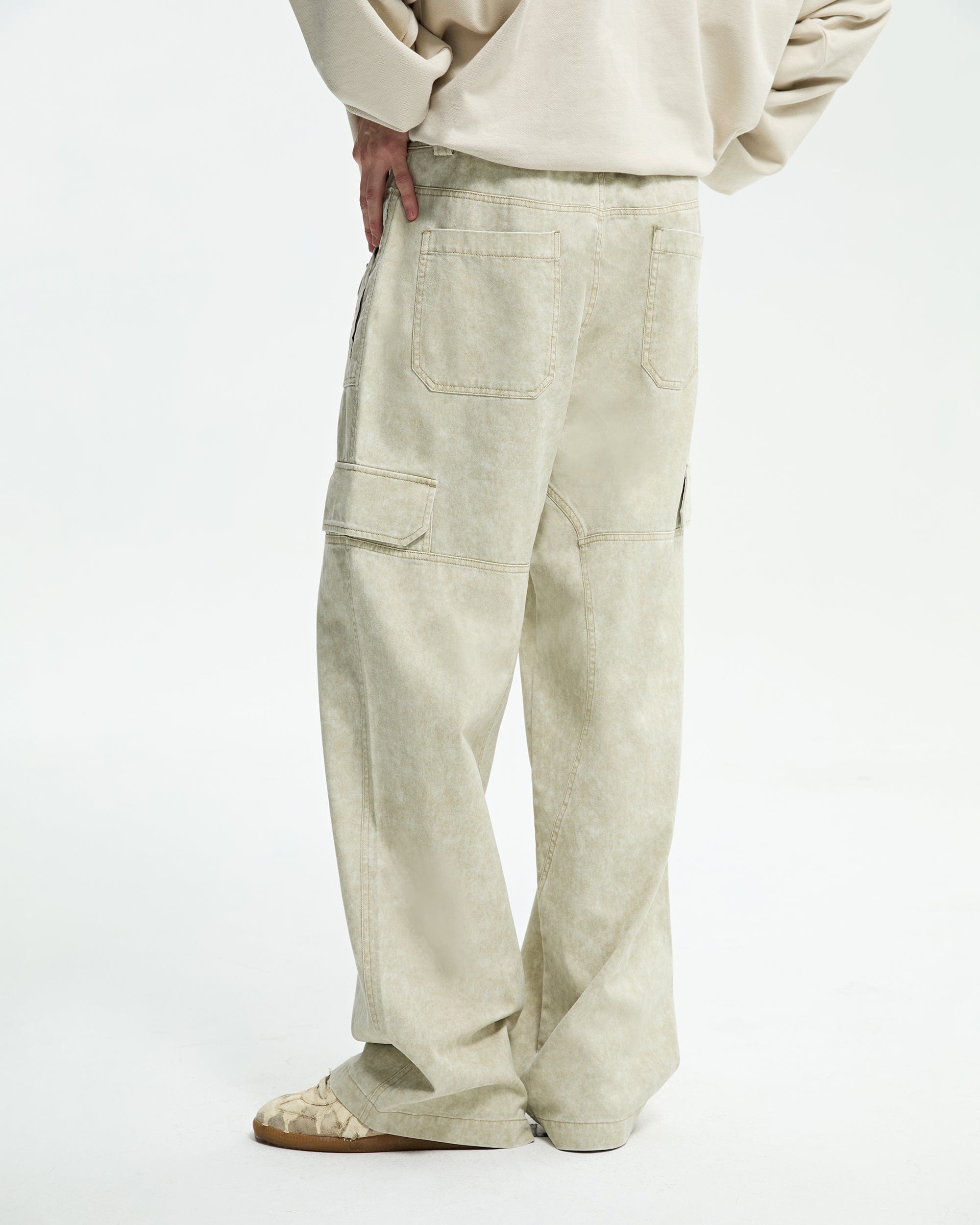 ORGANIC EMOTION Deconstructed Layered-pocket Button Pants