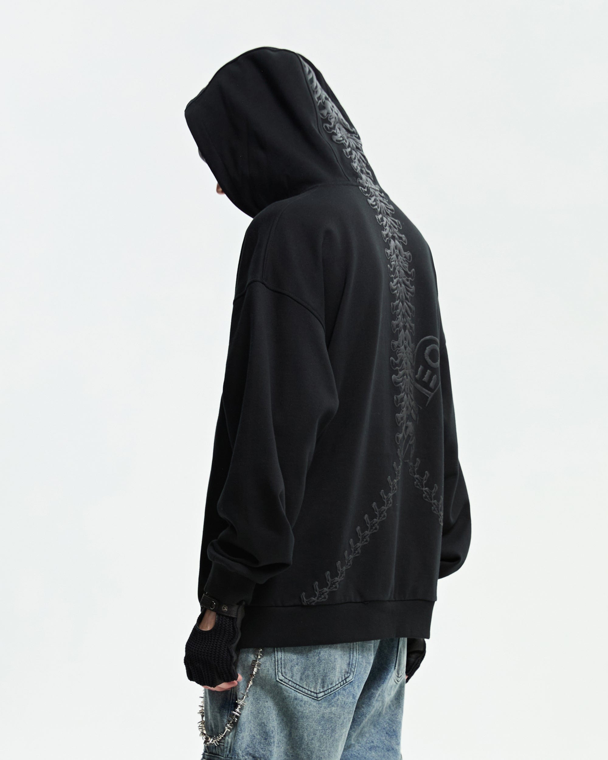 ORGANIC EMOTION Distressed Anatomy Hoodie