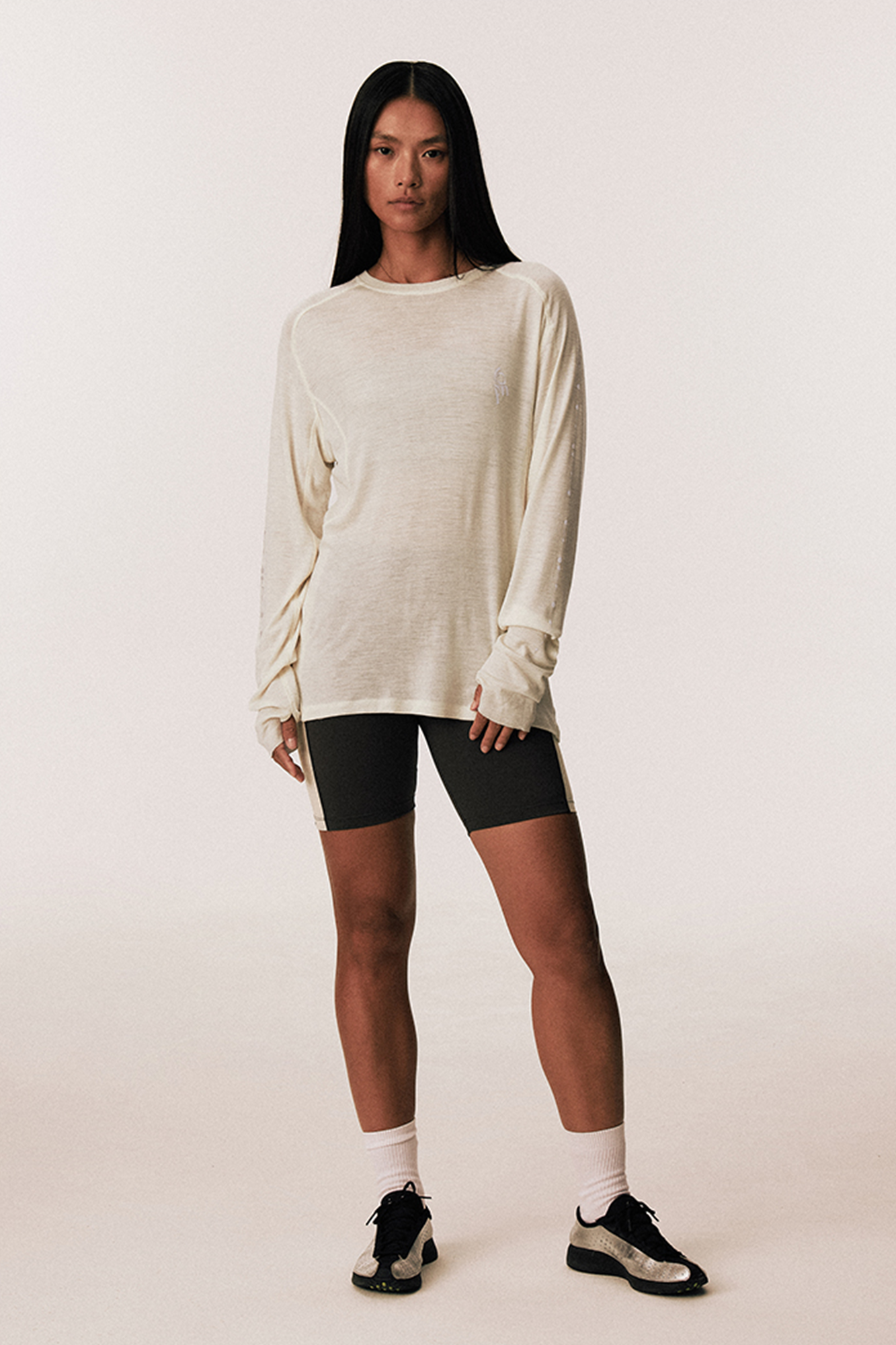CONPCONP Cosmic Echo Graphic Long-Sleeve Tee White