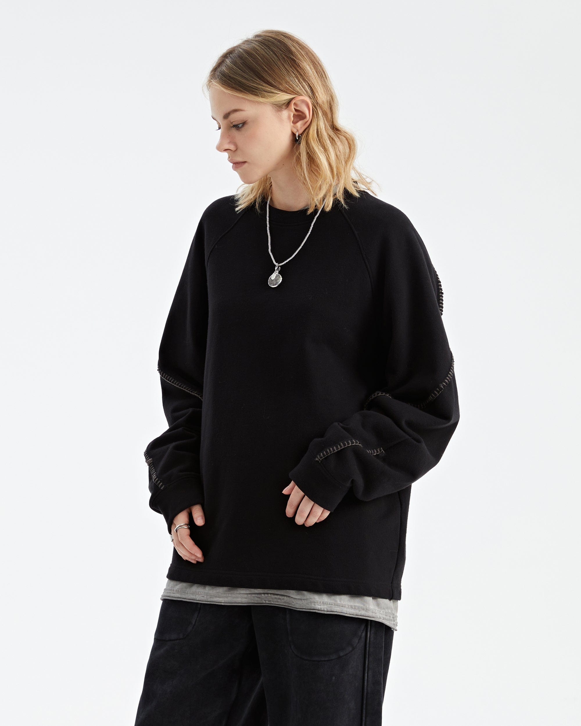 ORGANIC EMOTION Stitched Sleeves Sweatshirt