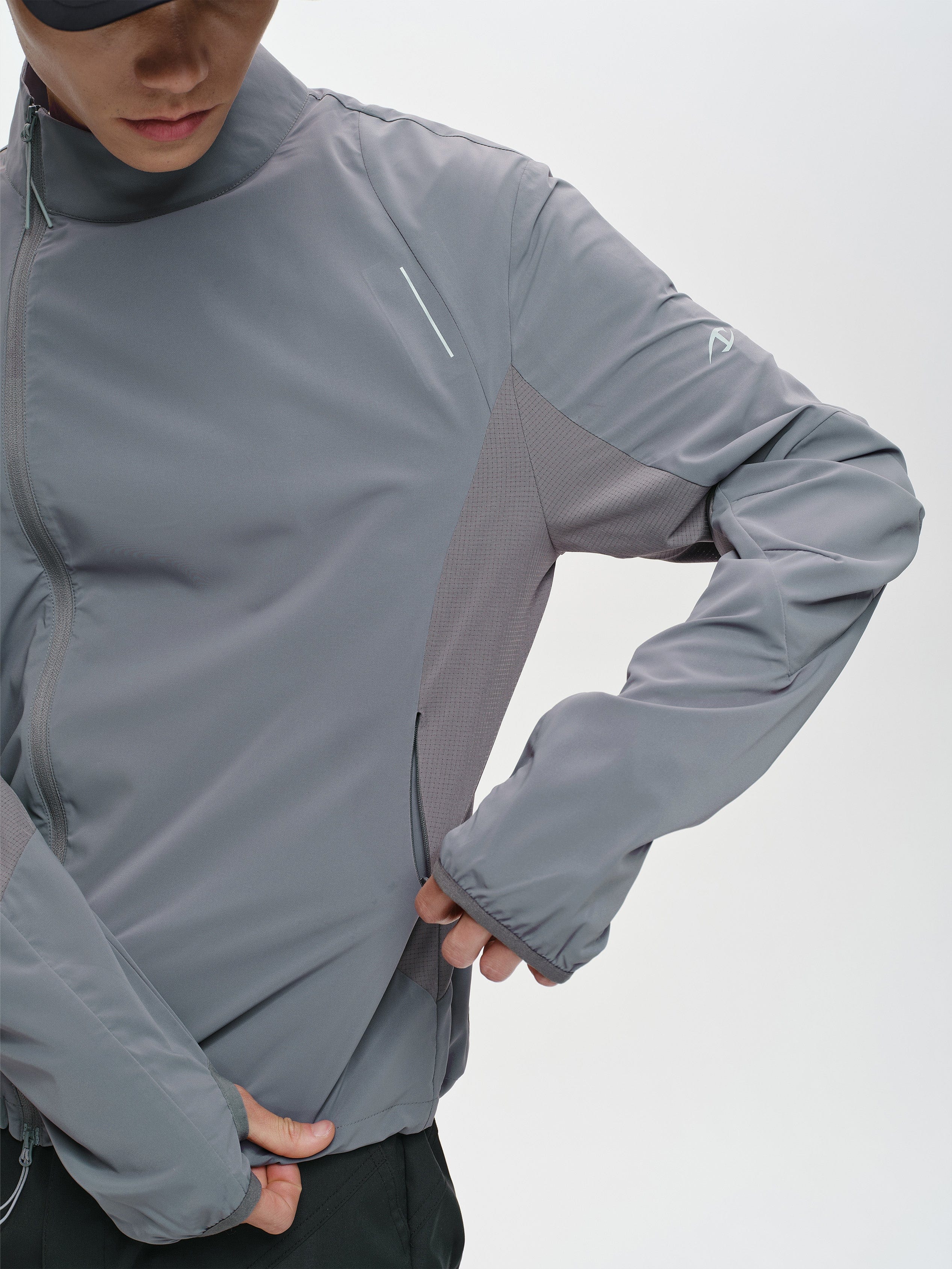 CATSSTAC Asym Zip Stand-Collar Quick-Dry UV Protection Jacket, premium urban and streetwear designers apparel on PROJECTISR.com, CATSSTAC