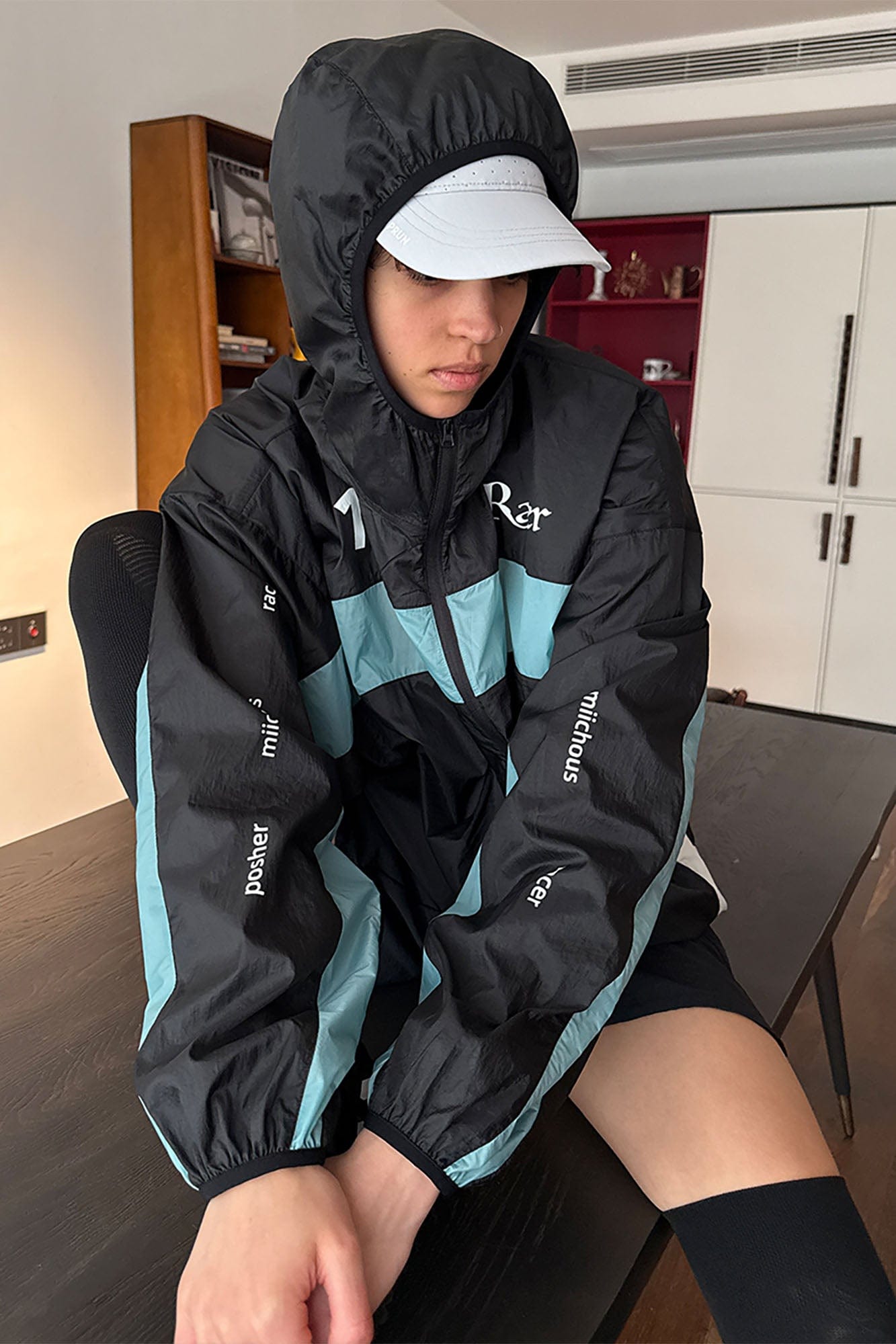 MIICHOUS Contrast Spliced UV Protection Hooded Jacket