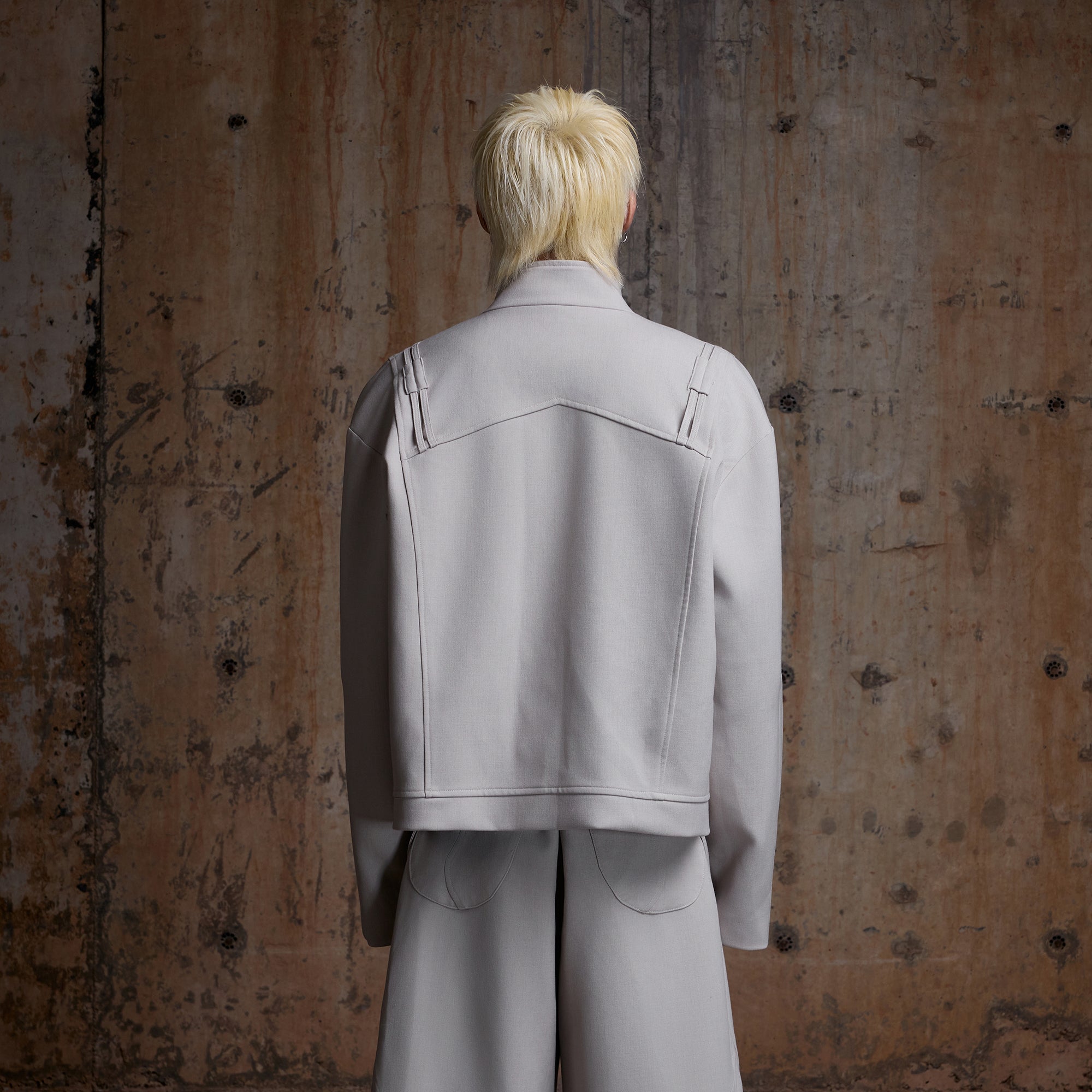 2000RSK Spliced Lace-Up Mock-Neck Jacket