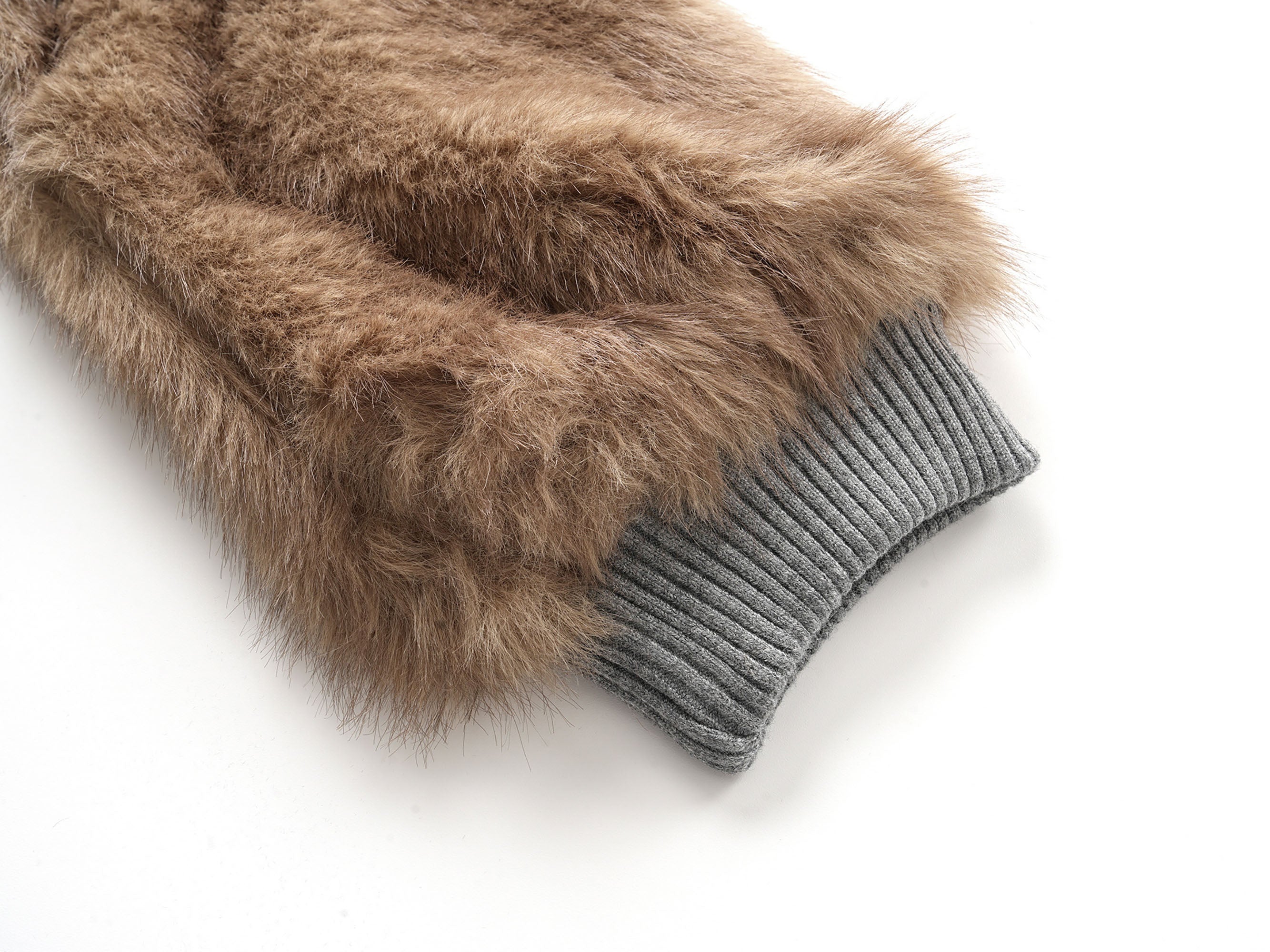 CLP Faux Fur Cropped Hooded Jacket