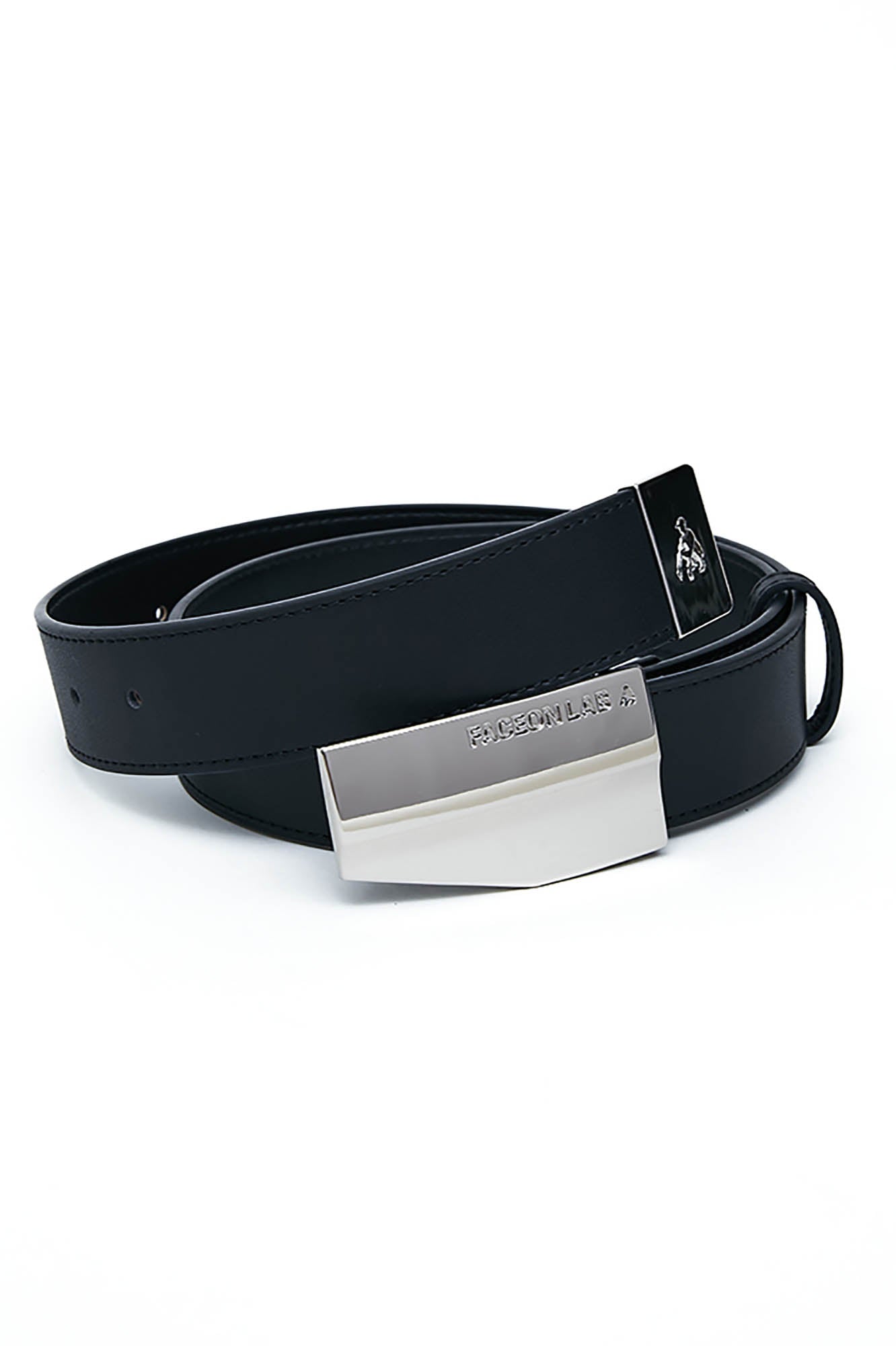 FACEONLAB Essential Metal Buckle Logo Belt