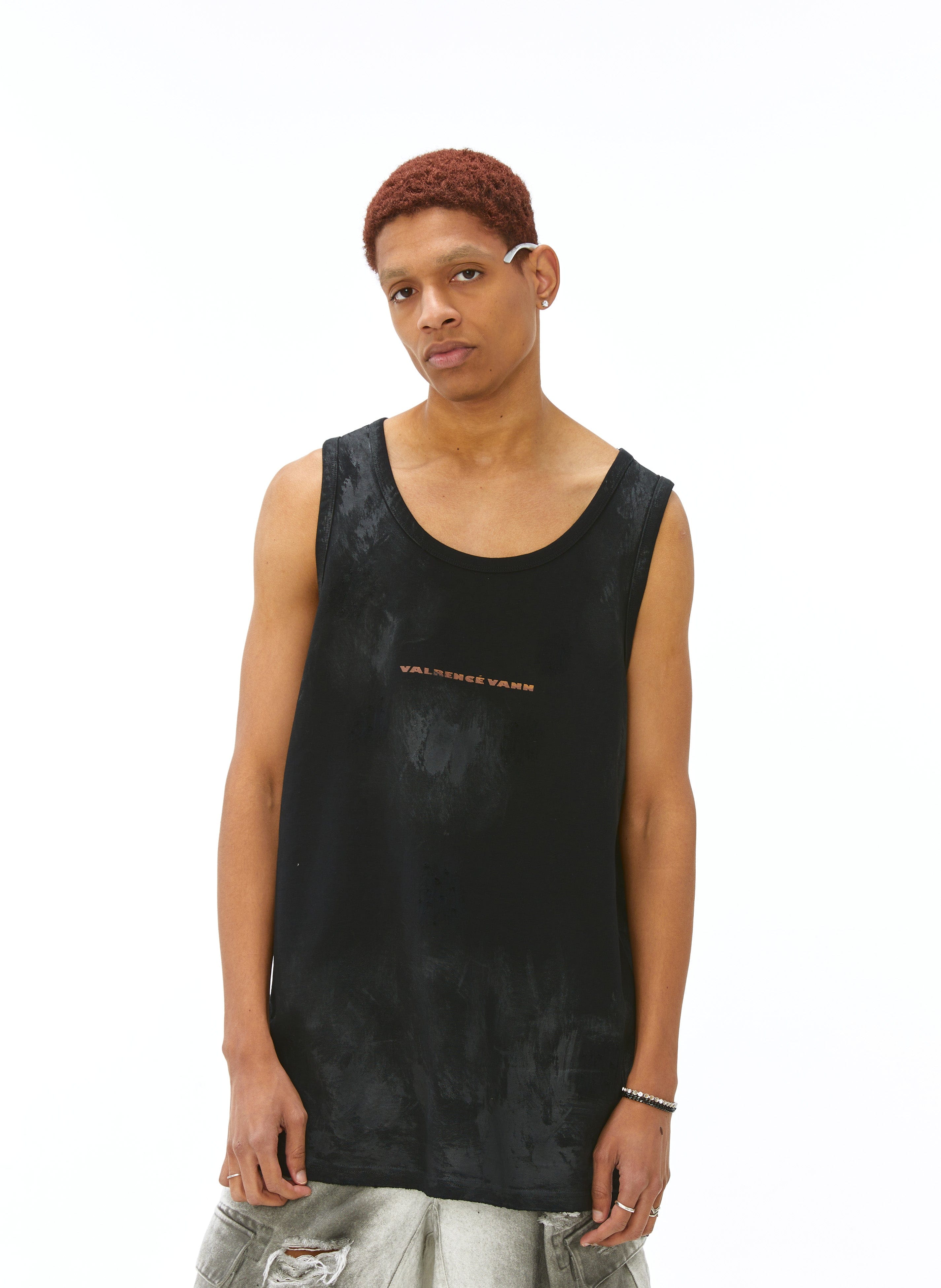 VANN VALRENCE Washed-Dyed Oversized Tank Top