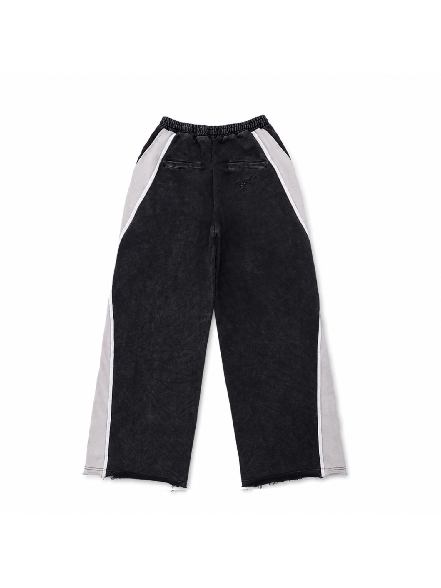 IN EXISTENCE Retro Contrast Embroidered Distressed Sweatpants