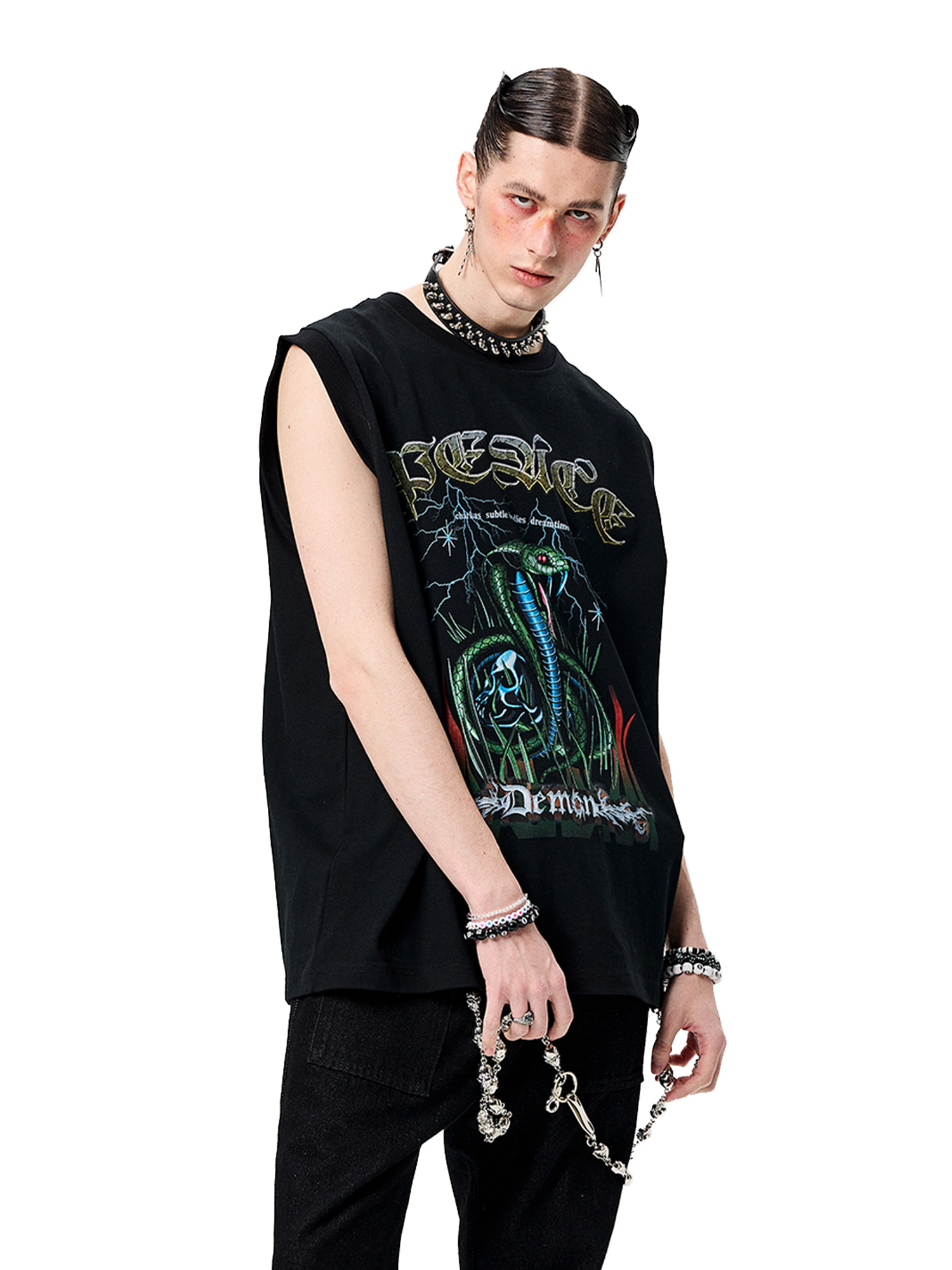 ERISSTOFF Sepultura Cobra Graphic Oversized Tank Top