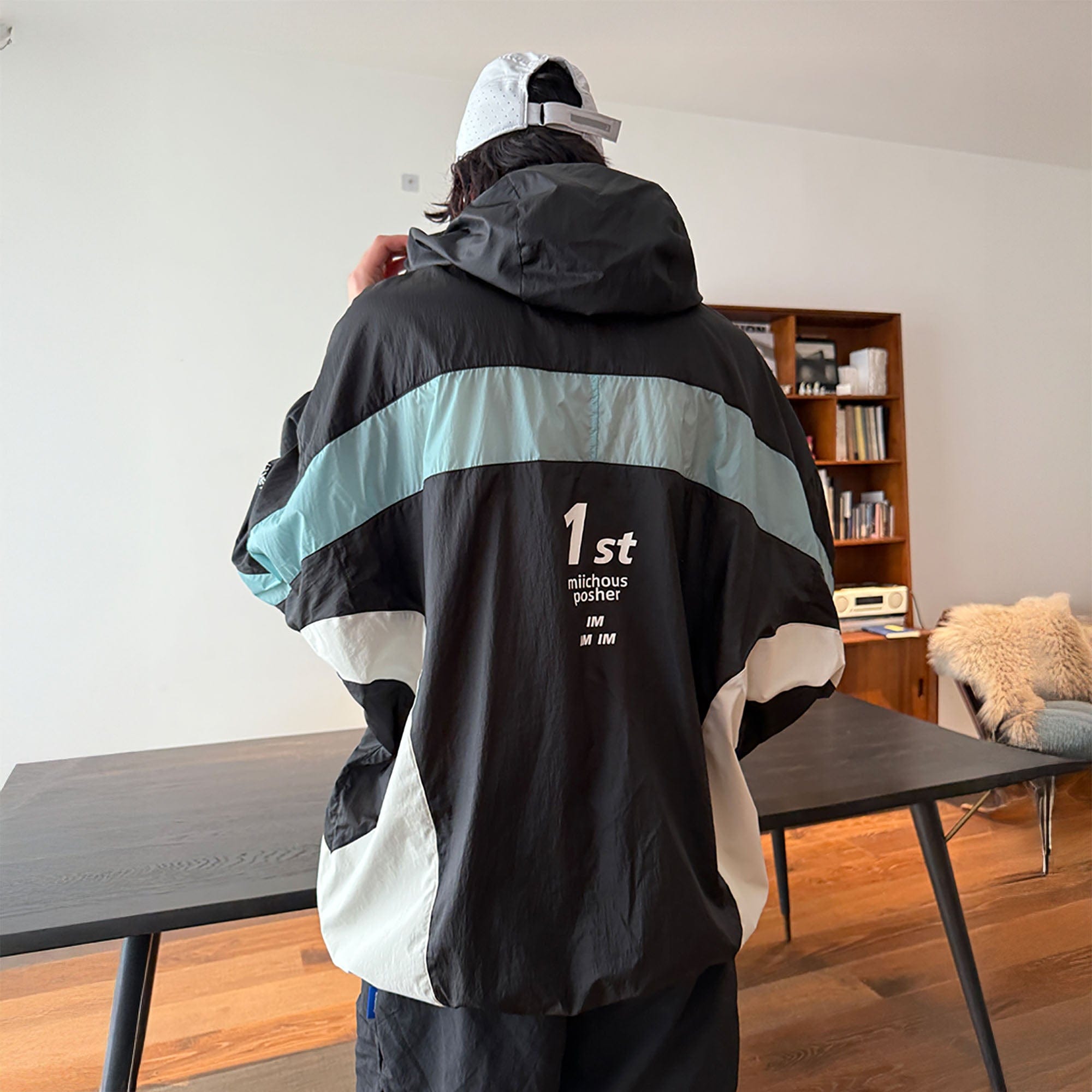 MIICHOUS Contrast Spliced UV Protection Hooded Jacket