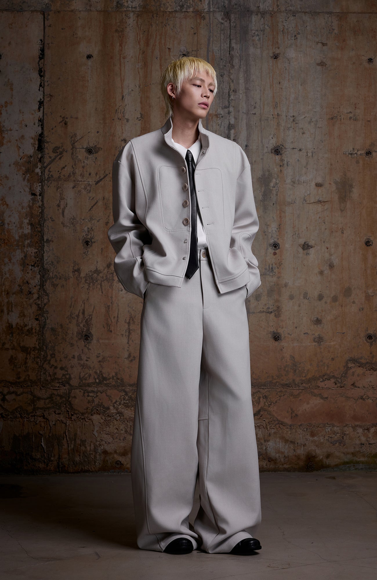 2000RSK Spliced Lace-Up Mock-Neck Jacket