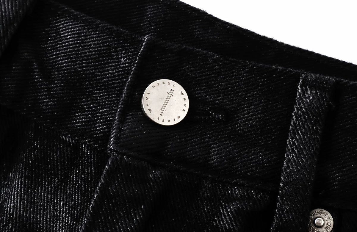 REBEL WAVE Frayed Raw Edge Flared Jeans