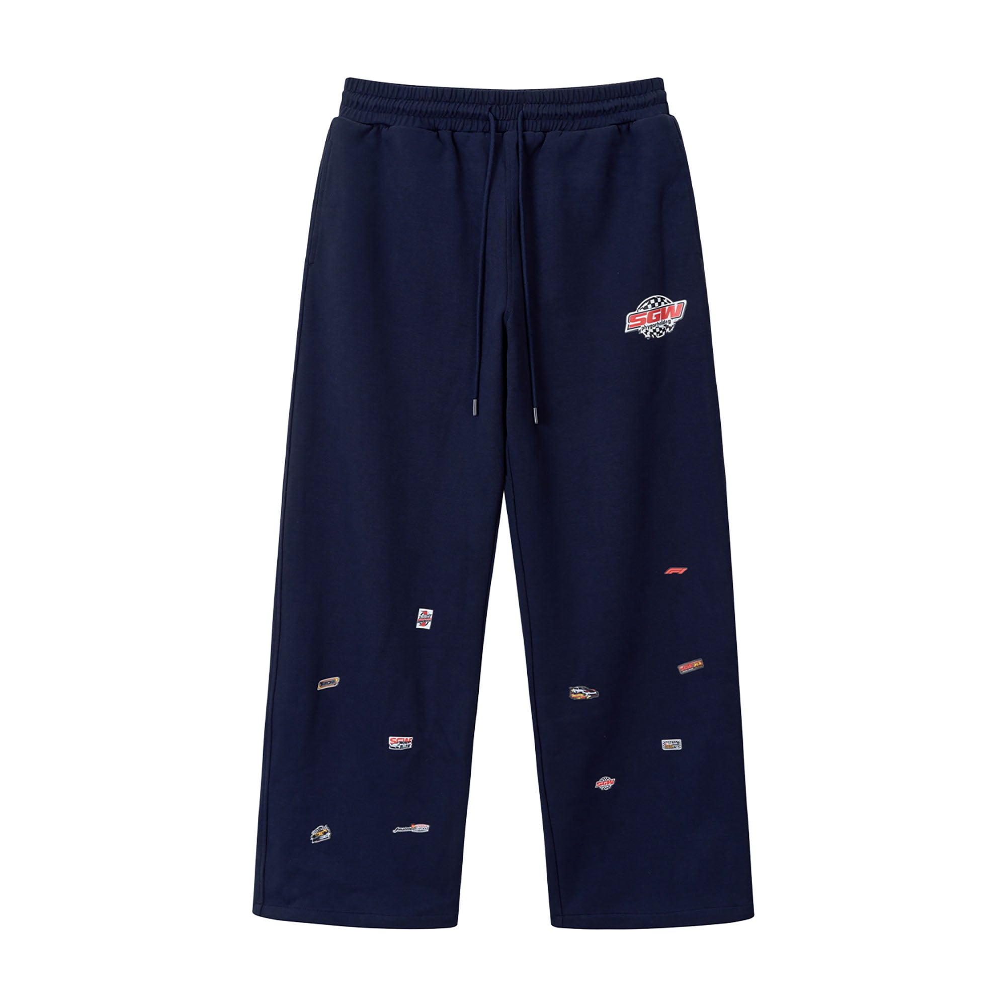 SAVAGEGROWTHWORLD Whimsical Stickers Drawstring Sweatpants