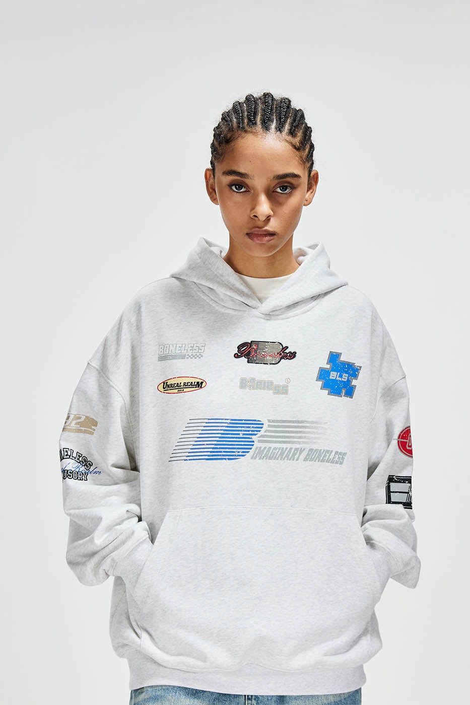 BONELESS Racing LOGOs Hoodie, premium urban and streetwear designers apparel on PROJECTISR.com, BONELESS