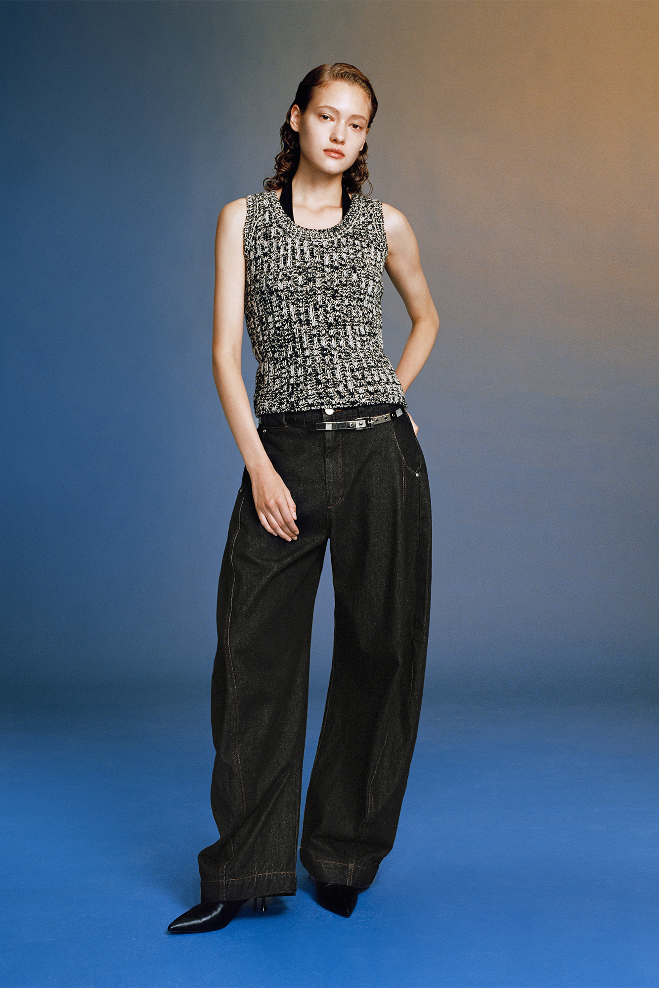 OPICLOTH Curved Panel Oversized Raw Jeans, premium urban and streetwear designers apparel on PROJECTISR.com, OPICLOTH