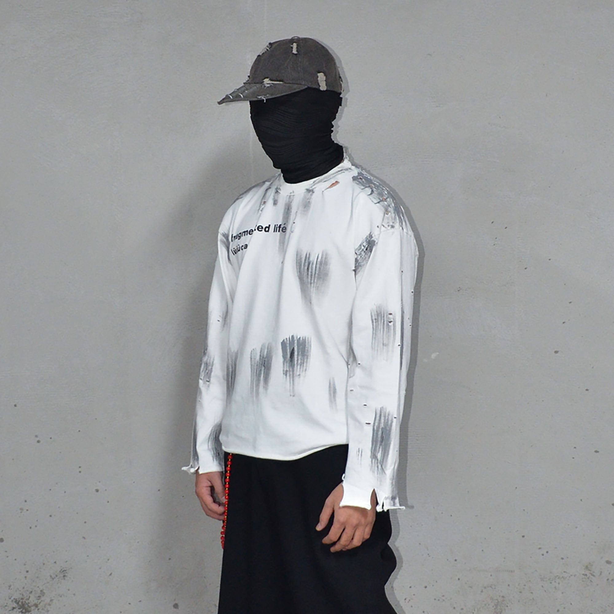 LUUUCAM Fragmented Life Distressed Brushstroke Tee, premium urban and streetwear designers apparel on PROJECTISR.com, LUUUCAM