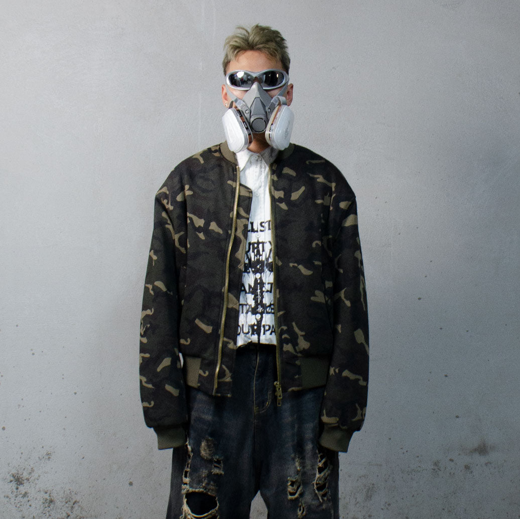 LUUUCAM Classic Camo Bomber Jacket, premium urban and streetwear designers apparel on PROJECTISR.com, LUUUCAM