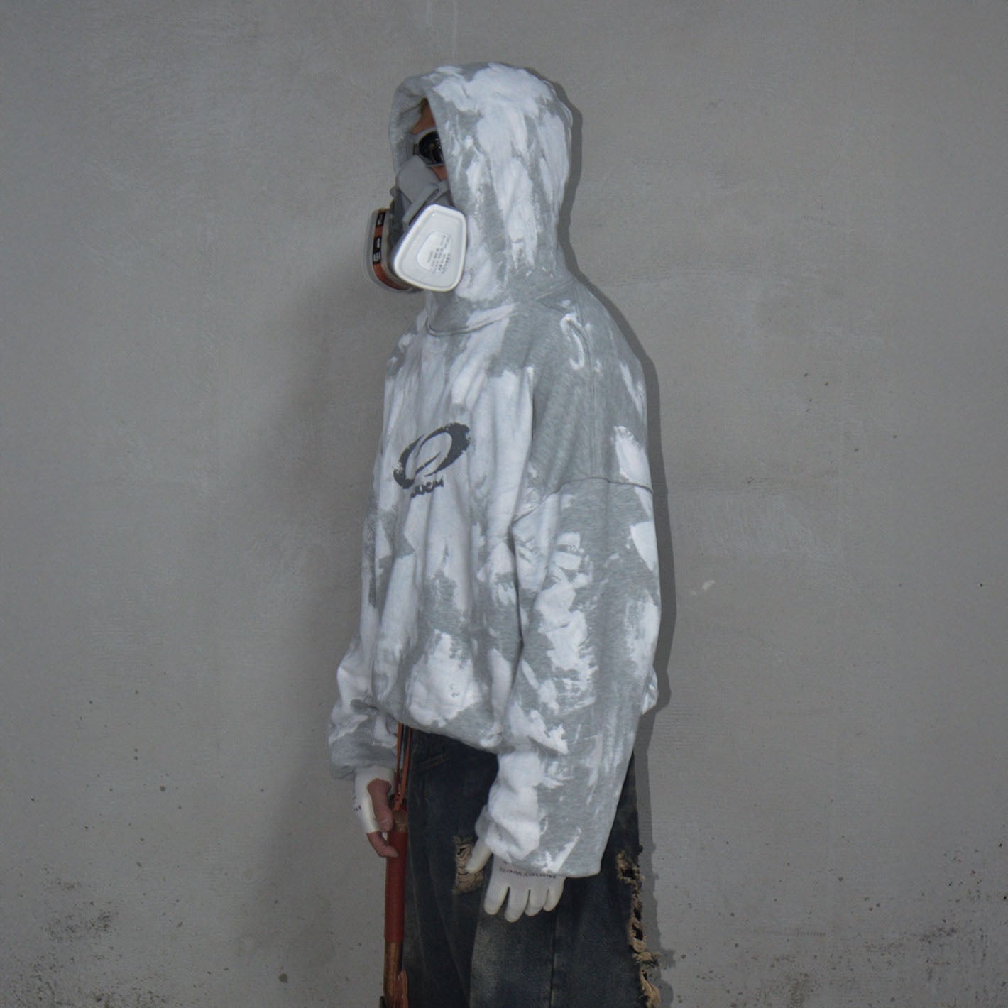 LUUUCAM Brush-Paint Faded Logo Hoodie, premium urban and streetwear designers apparel on PROJECTISR.com, LUUUCAM