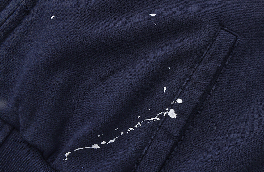 LUUUCAM Paint-Splattered Distressed Zip Hoodie