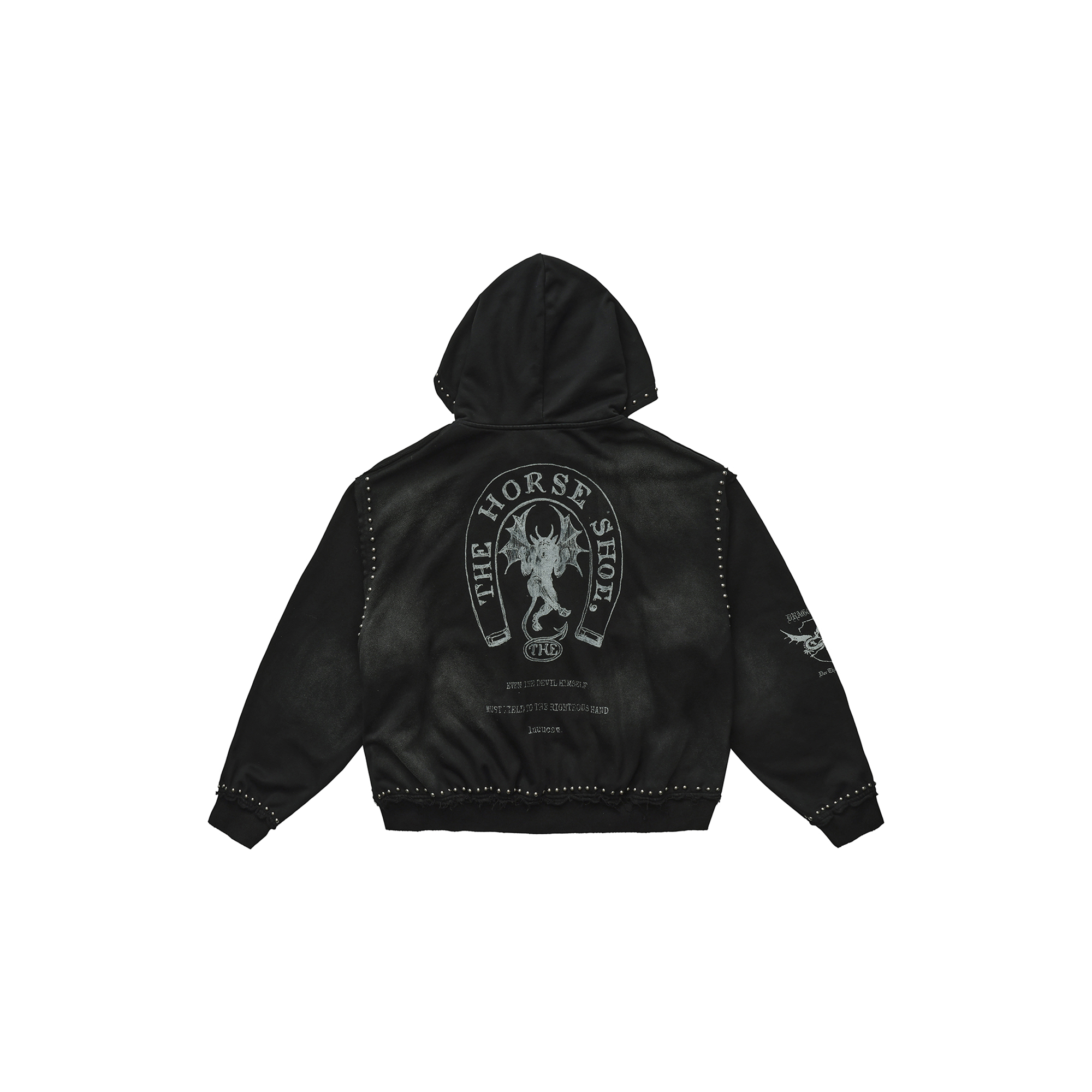 LUUUCAM Retro Studded Zip Hoodie