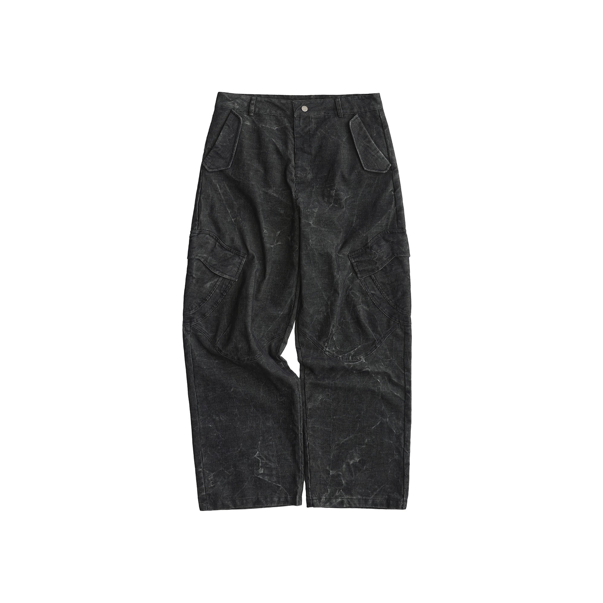 LUUUCAM Washed Corduroy Marbel Cargo Pants