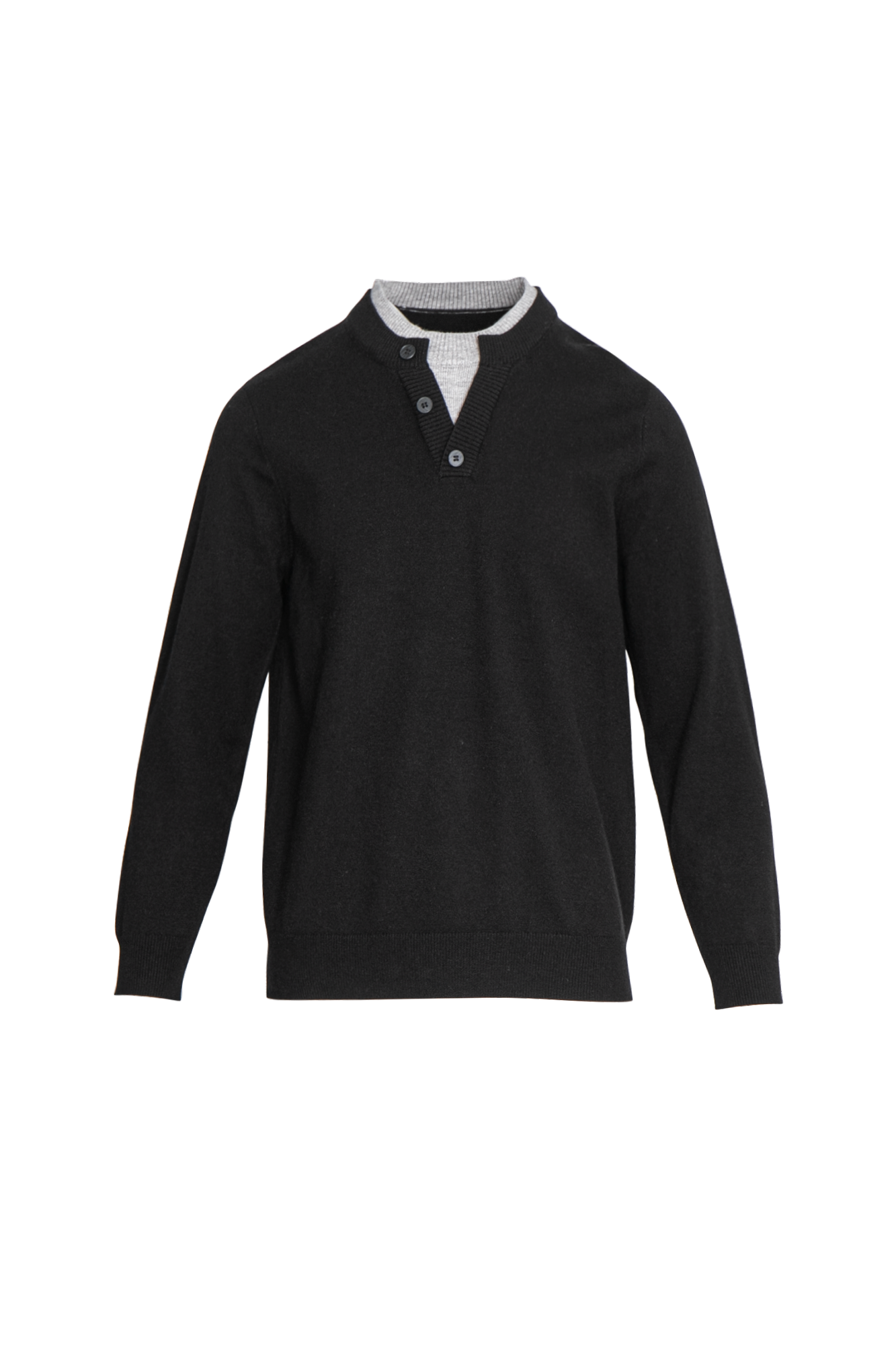 LEONSENSE Faux-Layered Henley Sweater, premium urban and streetwear designers apparel on PROJECTISR.com, LEONSENSE