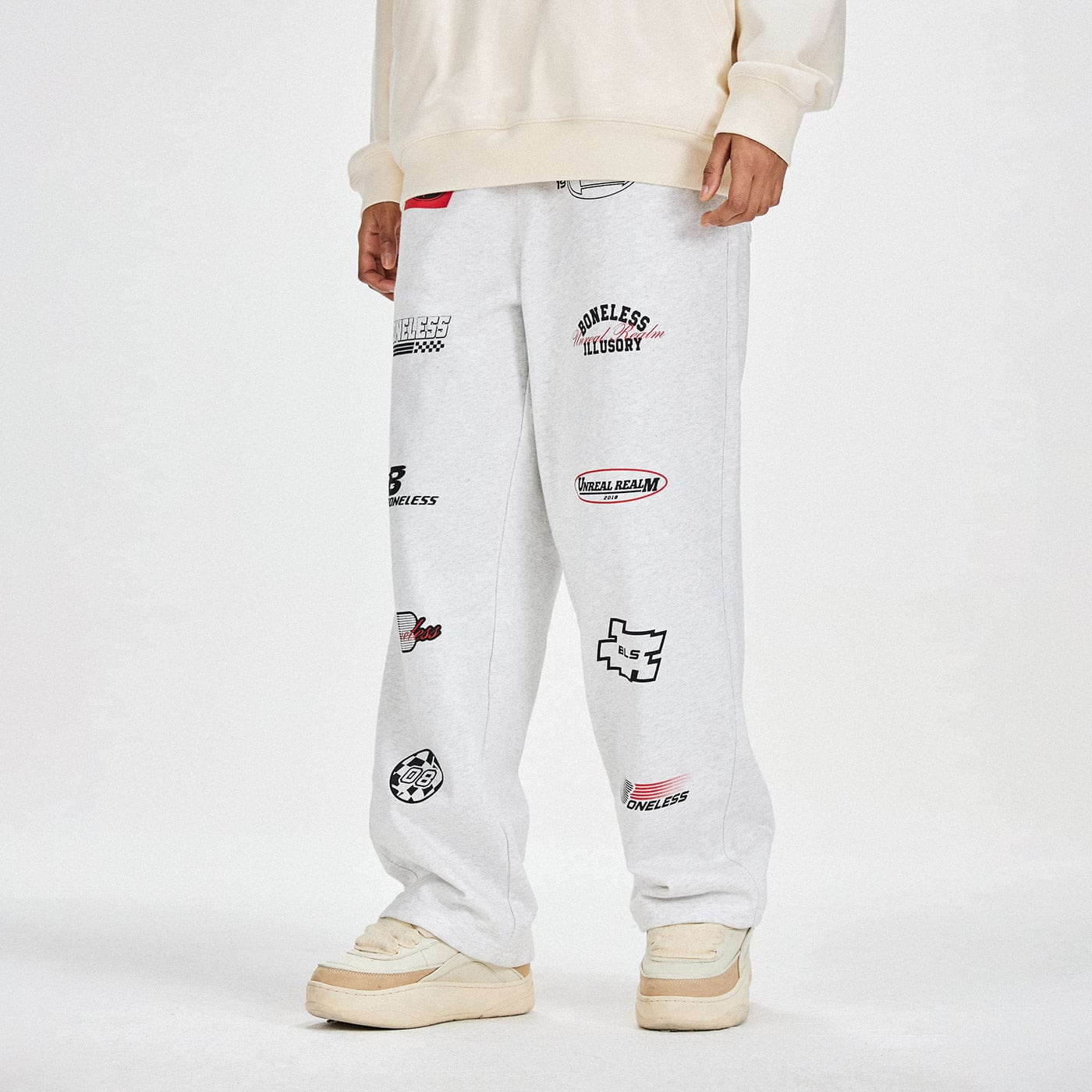 BONELESS Racing Logo Sweatpants, premium urban and streetwear designers apparel on PROJECTISR.com, BONELESS