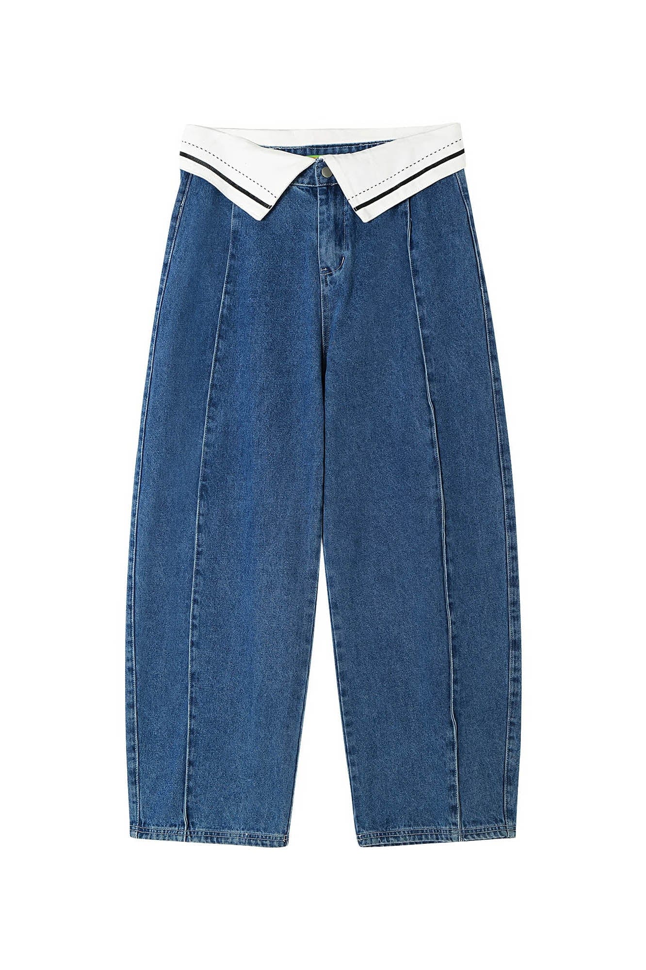 CLP Folded-Waist Spliced Jeans