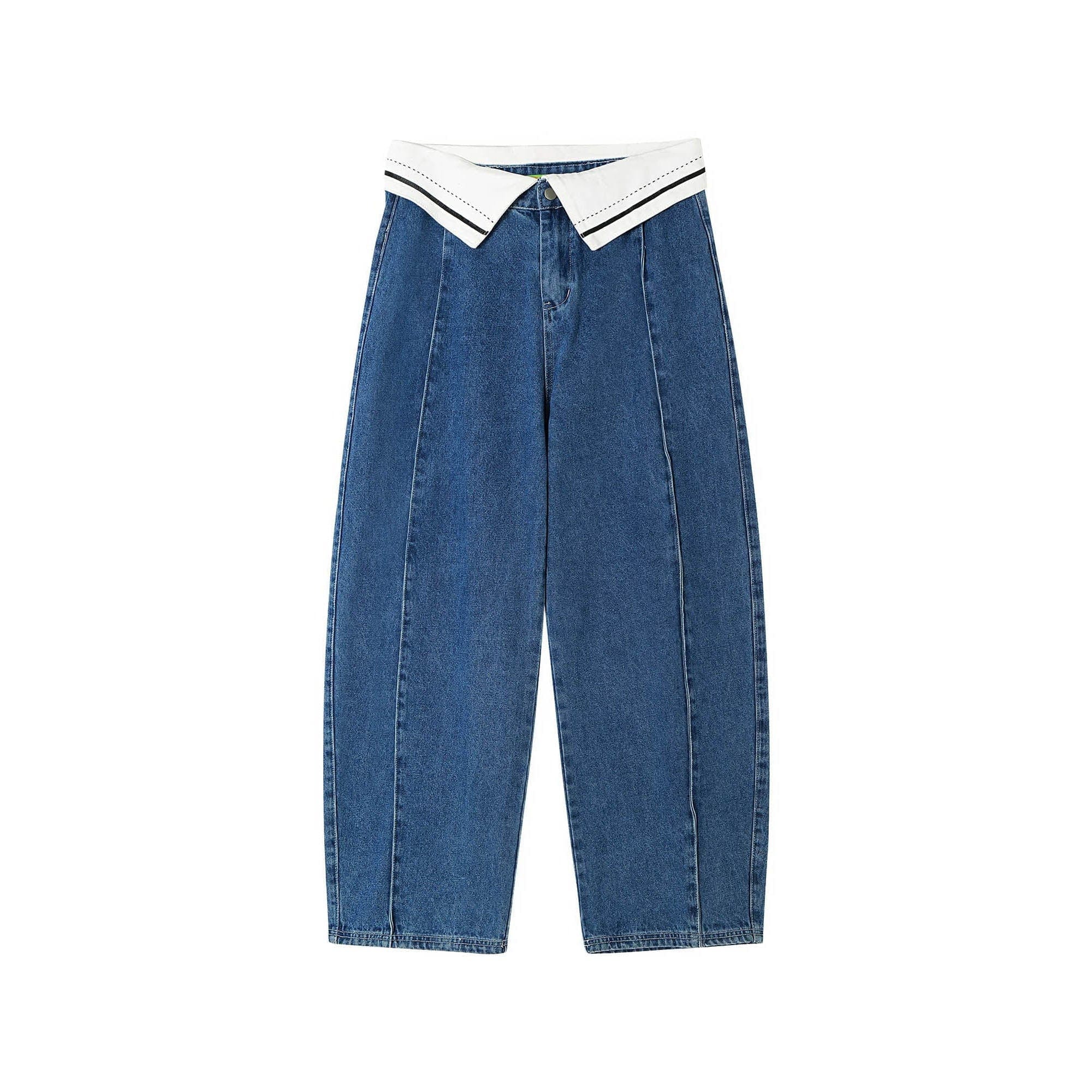 CLP Folded-Waist Spliced Jeans