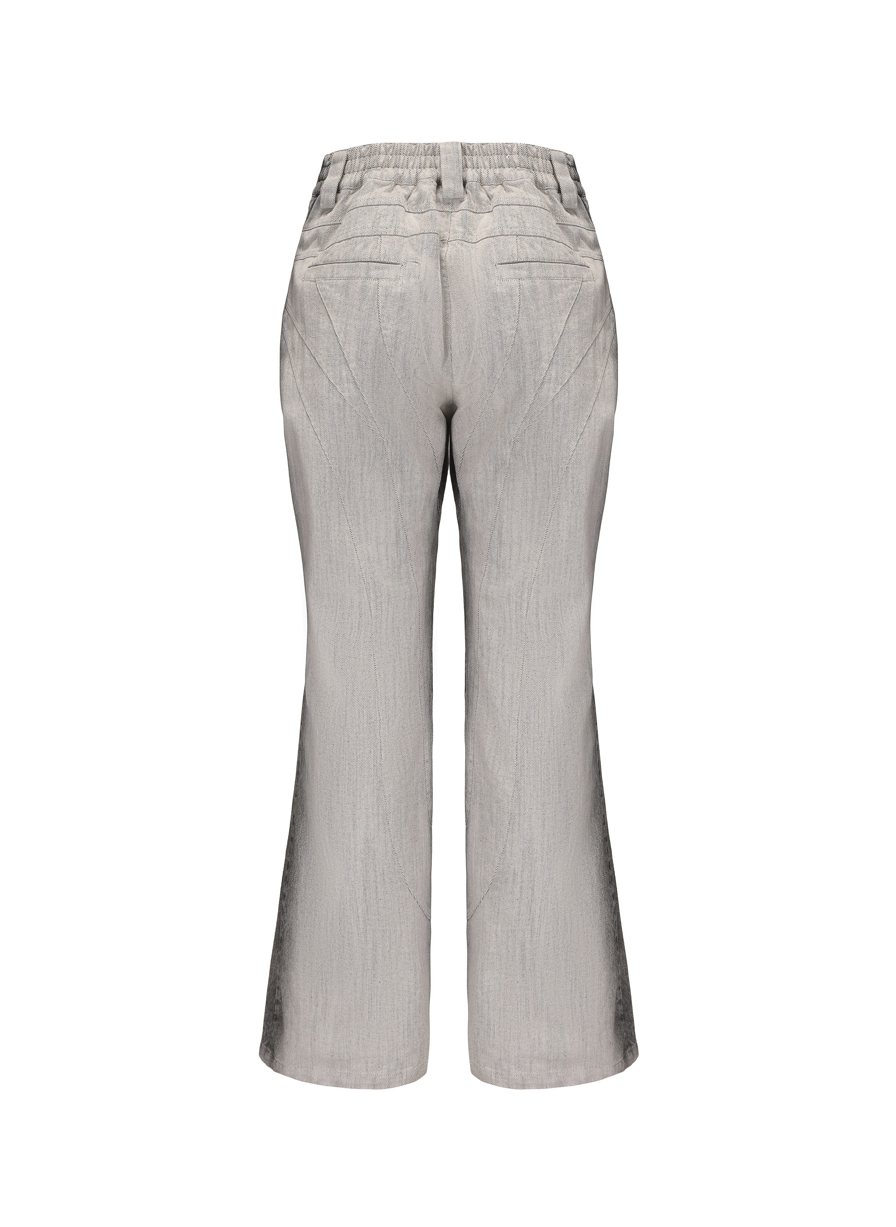VANN VALRENCE Curved Panel Gradient Washed Flared Jeans
