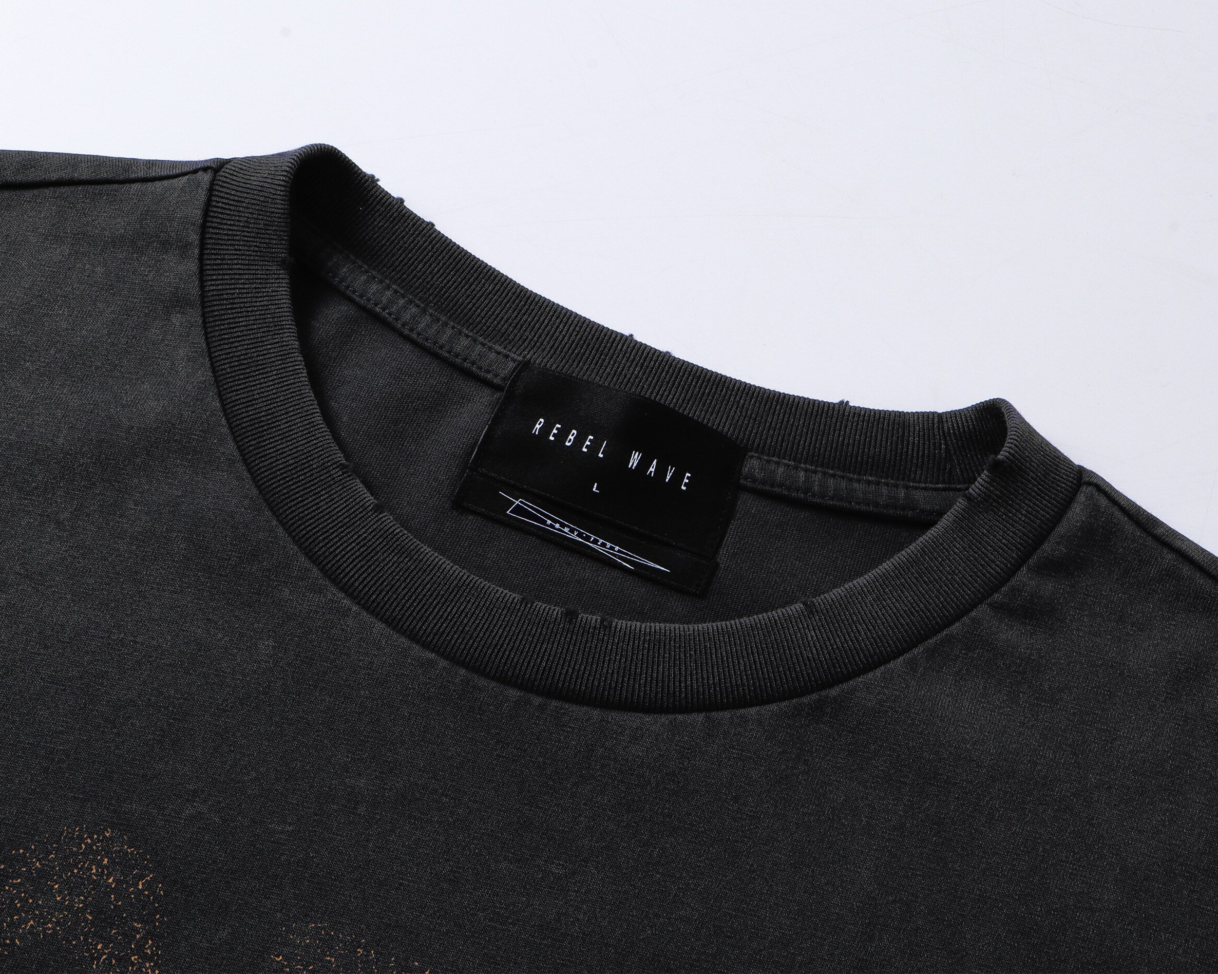 REBEL WAVE Leopard Layered Washed Graphic Long-Sleeve Tee