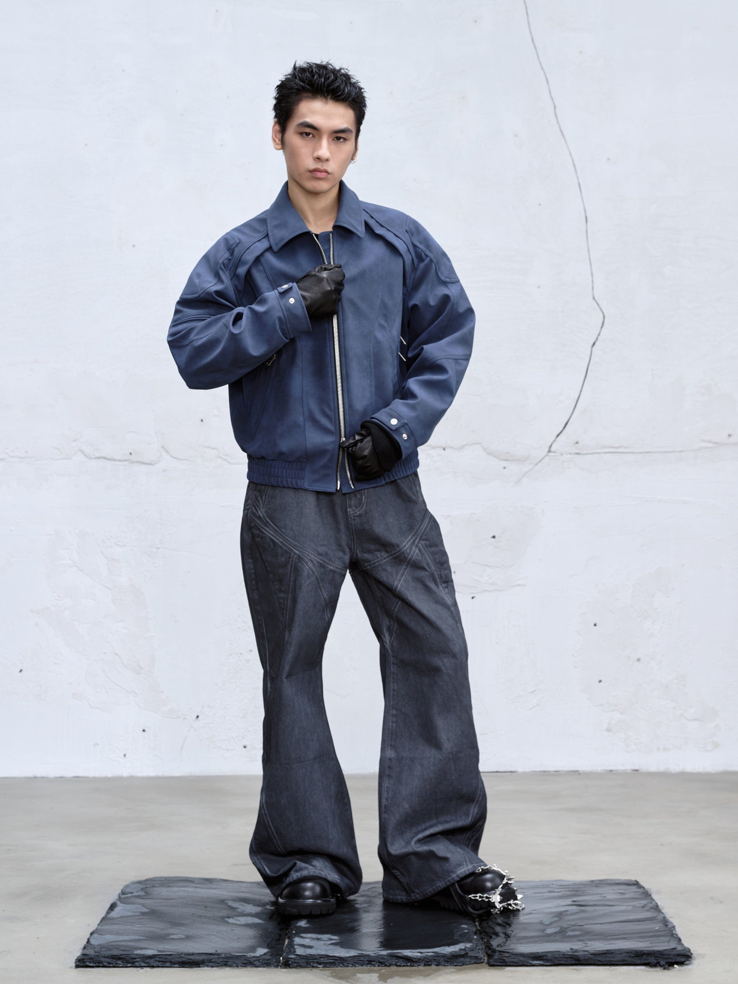 CATSSTAC Dyed Arc-Panel Wide-Leg Jeans, premium urban and streetwear designers apparel on PROJECTISR.com, CATSSTAC