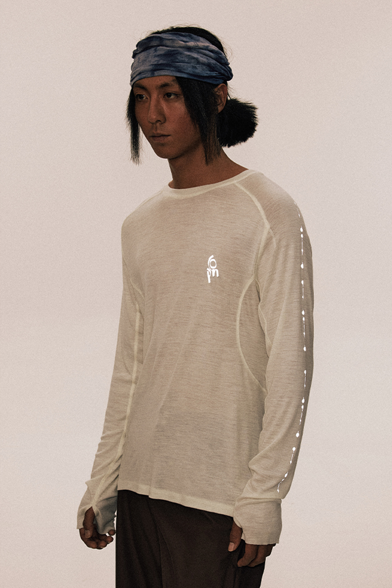 CONPCONP Cosmic Echo Graphic Long-Sleeve Tee White