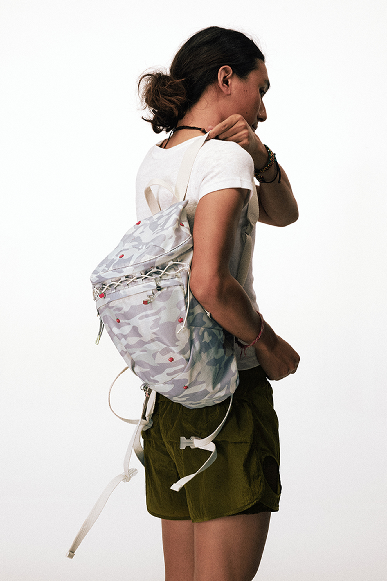 CONPCONP Apple Graphic Camo Backpack