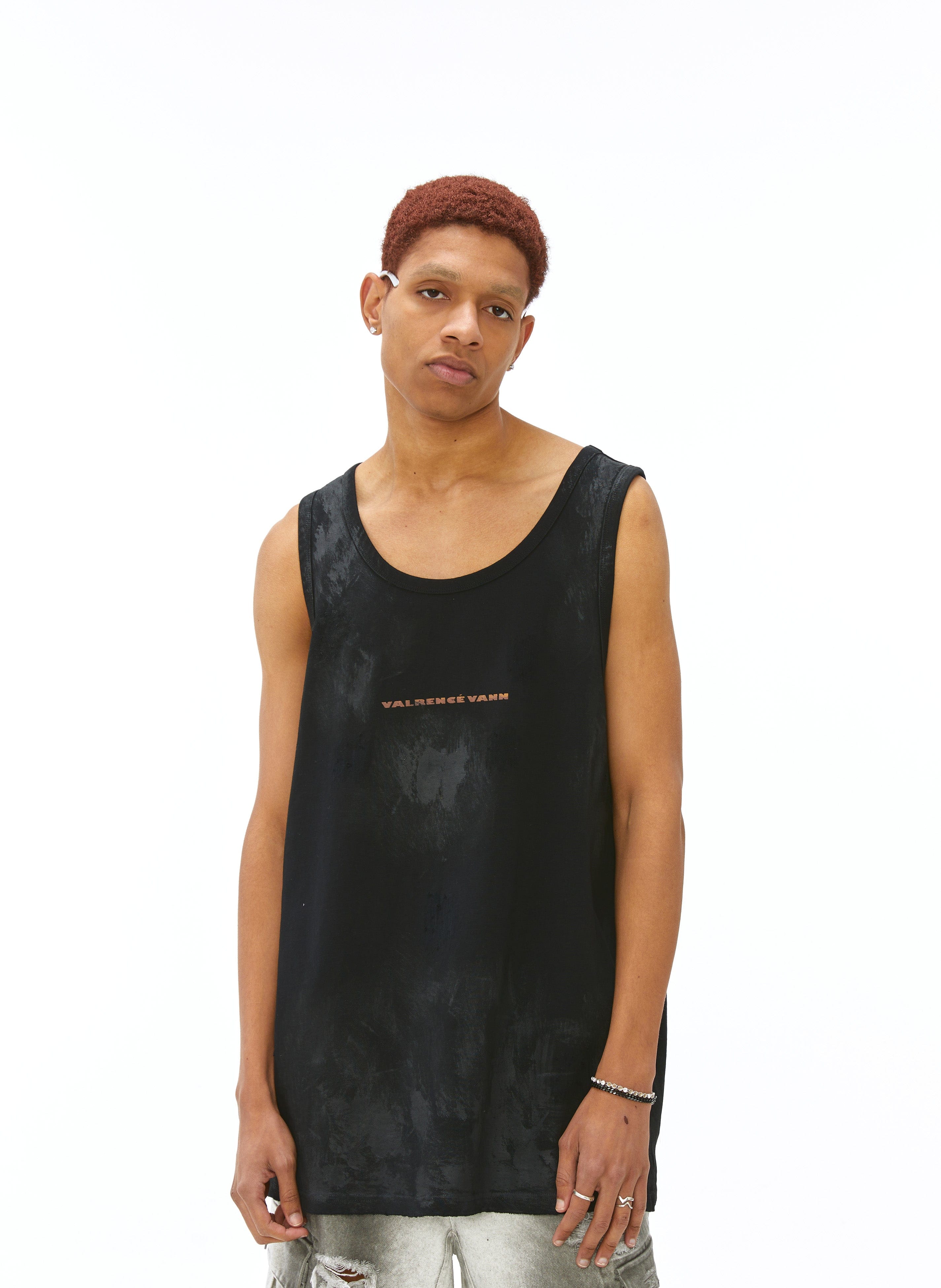 VANN VALRENCE Washed-Dyed Oversized Tank Top