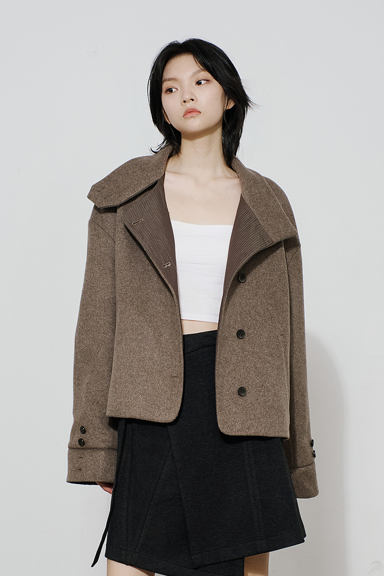 SAME FLOW Essential High-Neck Short Jacket