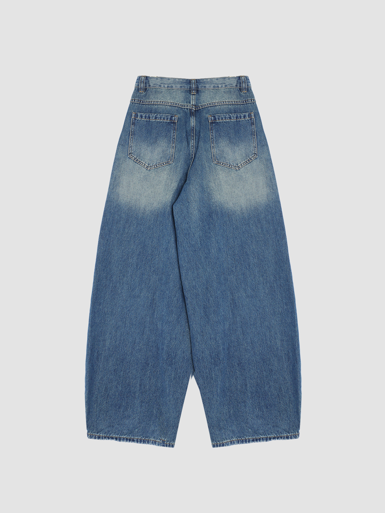 HAHAHA Spliced Washed Faux Layered Jeans