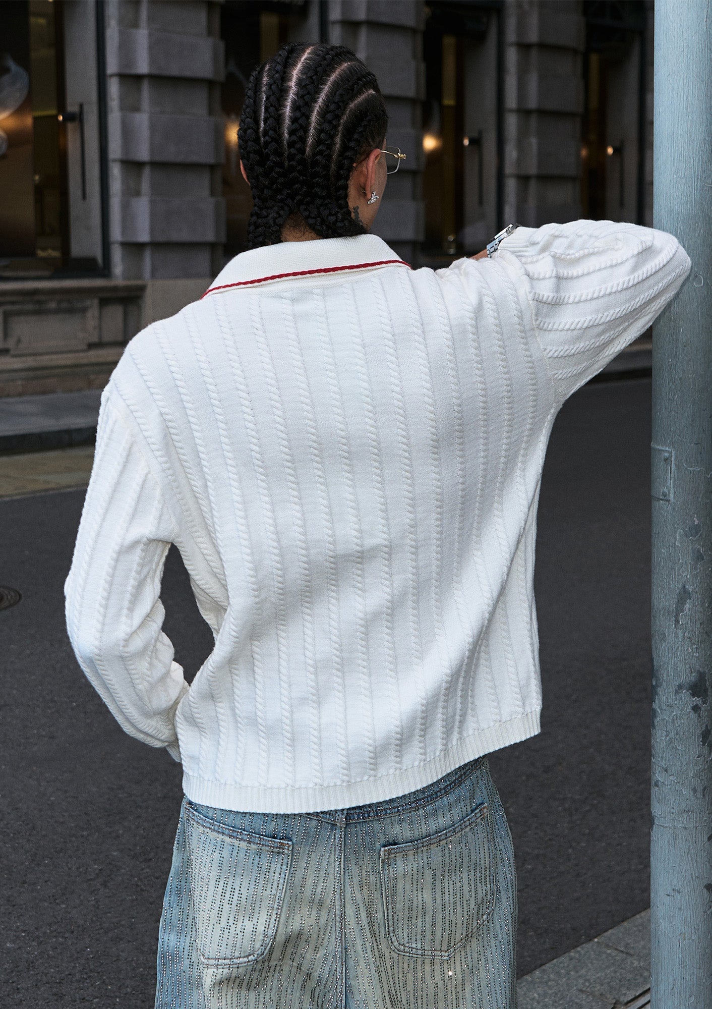 STEEPC Twist-Stitch Contrast Piped Sweater, premium urban and streetwear designers apparel on PROJECTISR.com, STEEPC