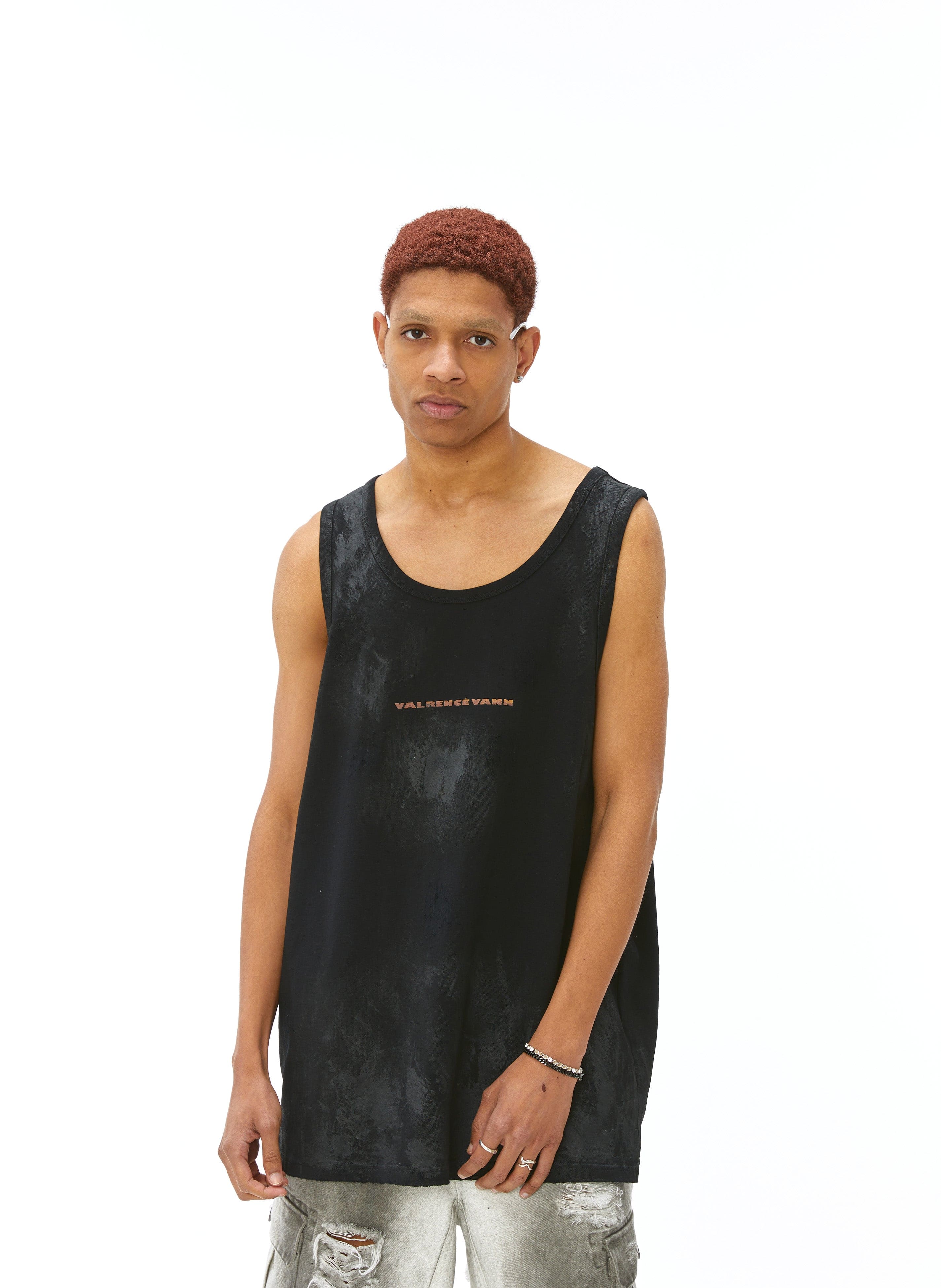 VANN VALRENCE Washed-Dyed Oversized Tank Top