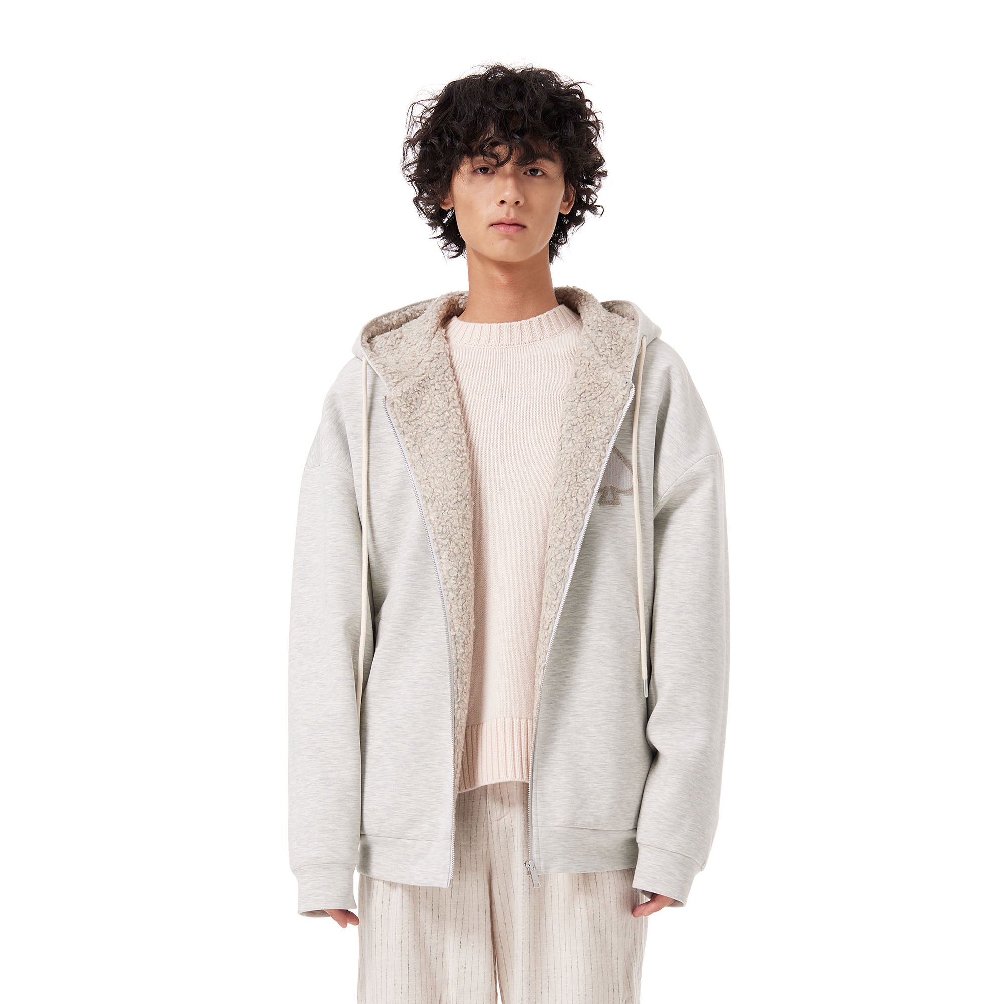OUYANG WENJUN Sherpa-Lined Hooded Jacket