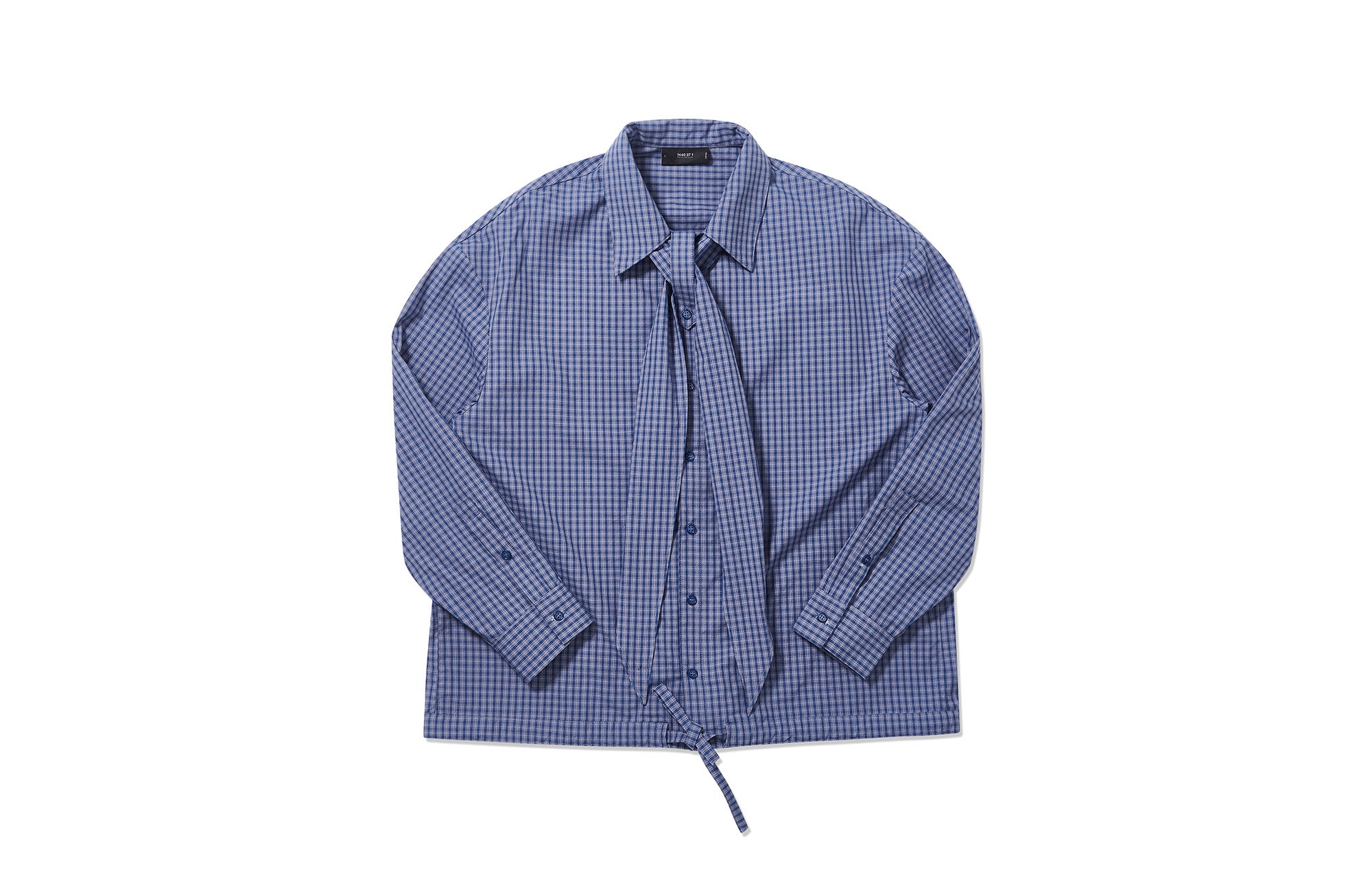 7440 37 1 Plaid Neck Tie Shirt, premium urban and streetwear designers apparel on PROJECTISR.com, 7440 37 1