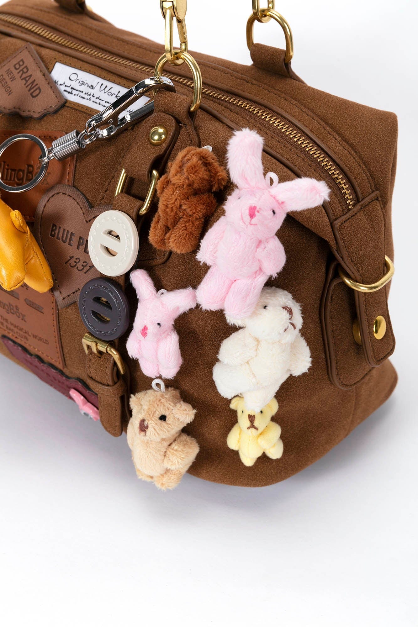 BLING BOX Plush Animal Charm Shoulder Bag