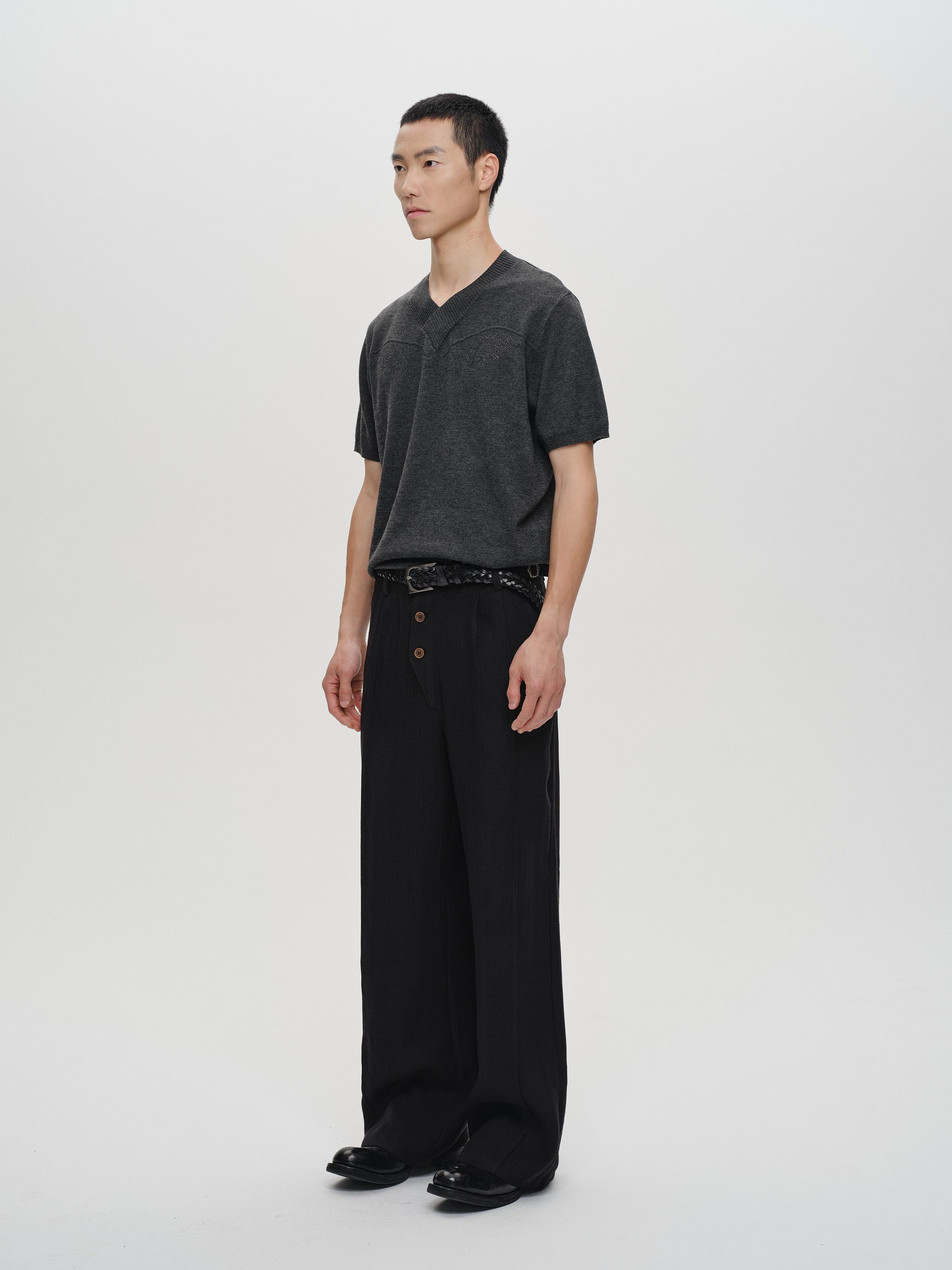CATSSTAC Linen-Tencel Pleated Straight-Leg Trousers, premium urban and streetwear designers apparel on PROJECTISR.com, CATSSTAC