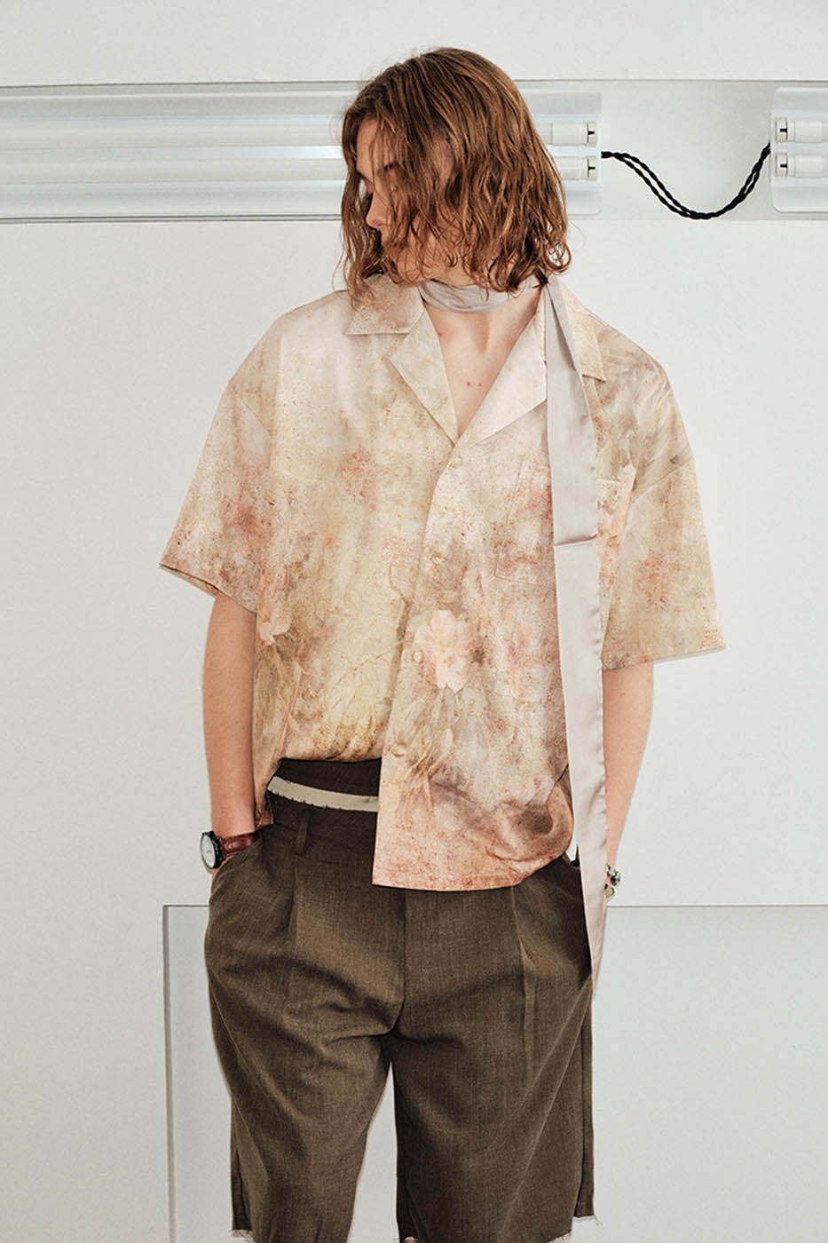 KREATE Pastel Blossom Cuban Half Shirt