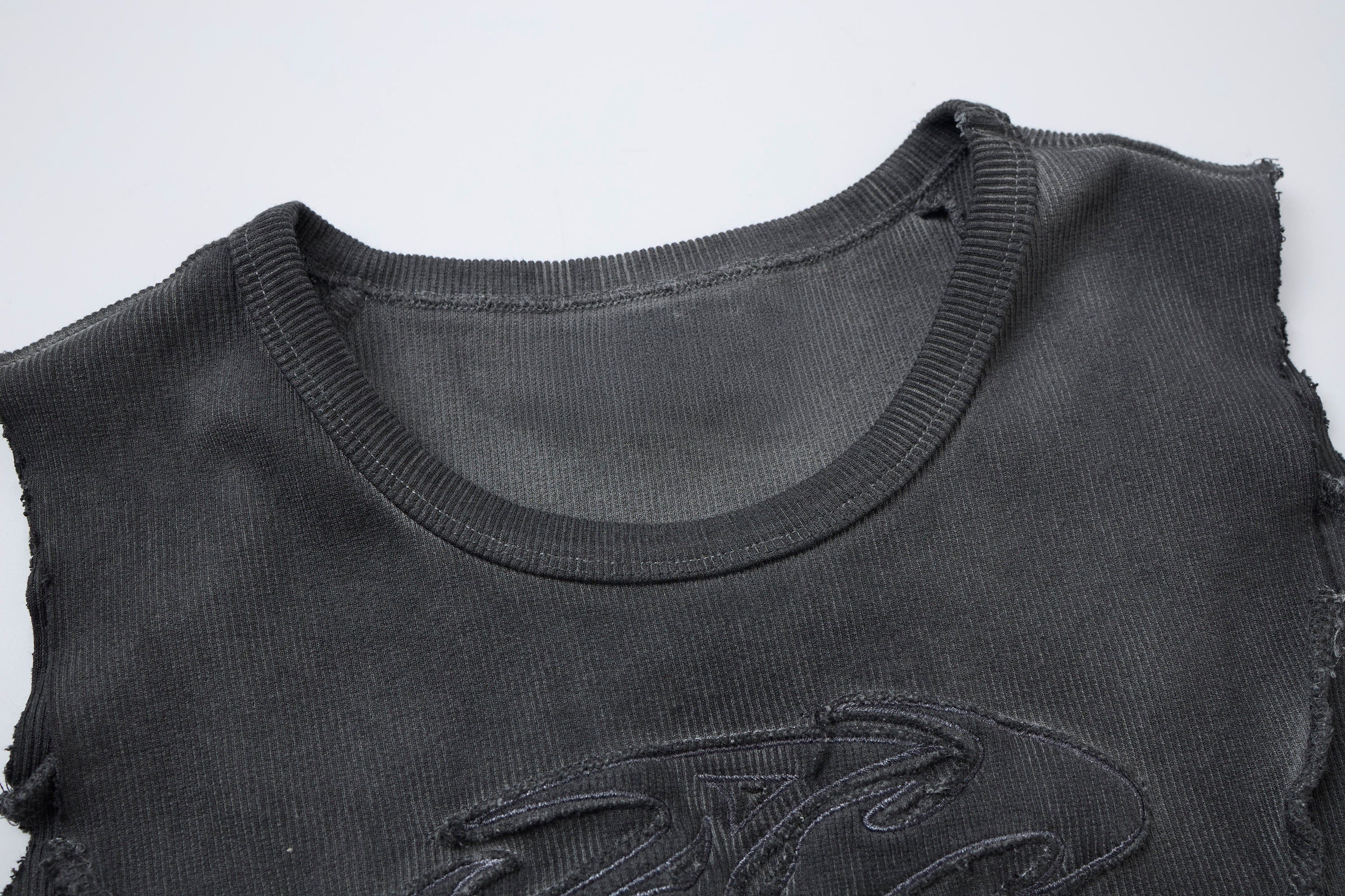 CLP Ribbed Frayed Hem Slim Vest, premium urban and streetwear designers apparel on PROJECTISR.com, CLP