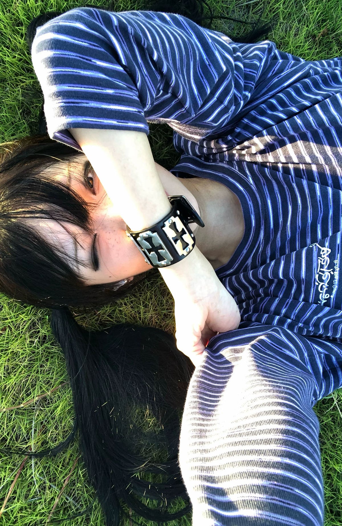 REBEL WAVE Cross Blade Punk Leather Cuff Bracelet