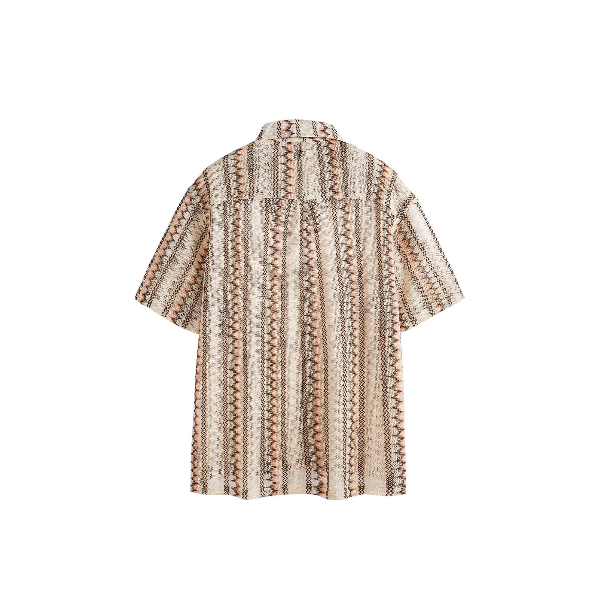 ME DA IGUAL Geometric Ripple Crochet Half Shirt, premium urban and streetwear designers apparel on PROJECTISR.com, ME DA IGUAL