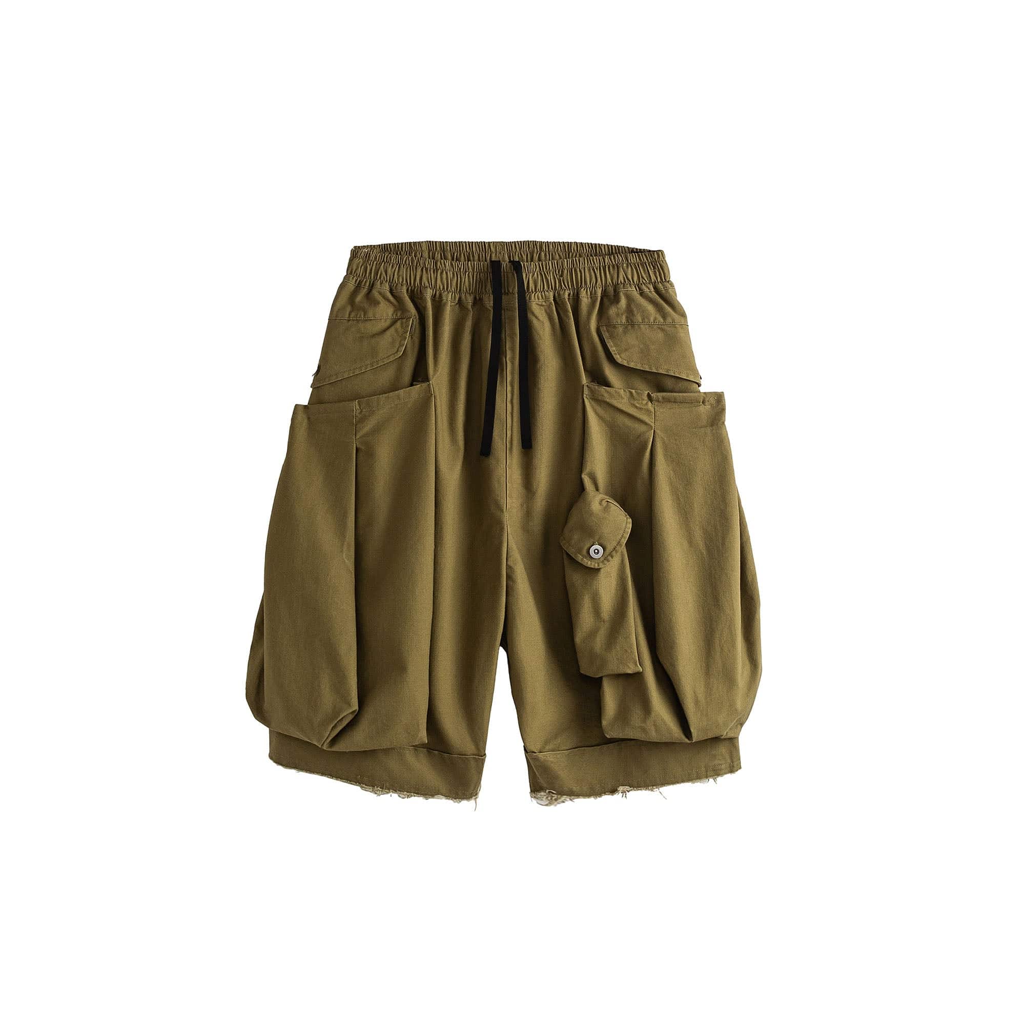 ME DA IGUAL Multi-Pocket Raw Hem Utility Balloon Shorts, premium urban and streetwear designers apparel on PROJECTISR.com, ME DA IGUAL