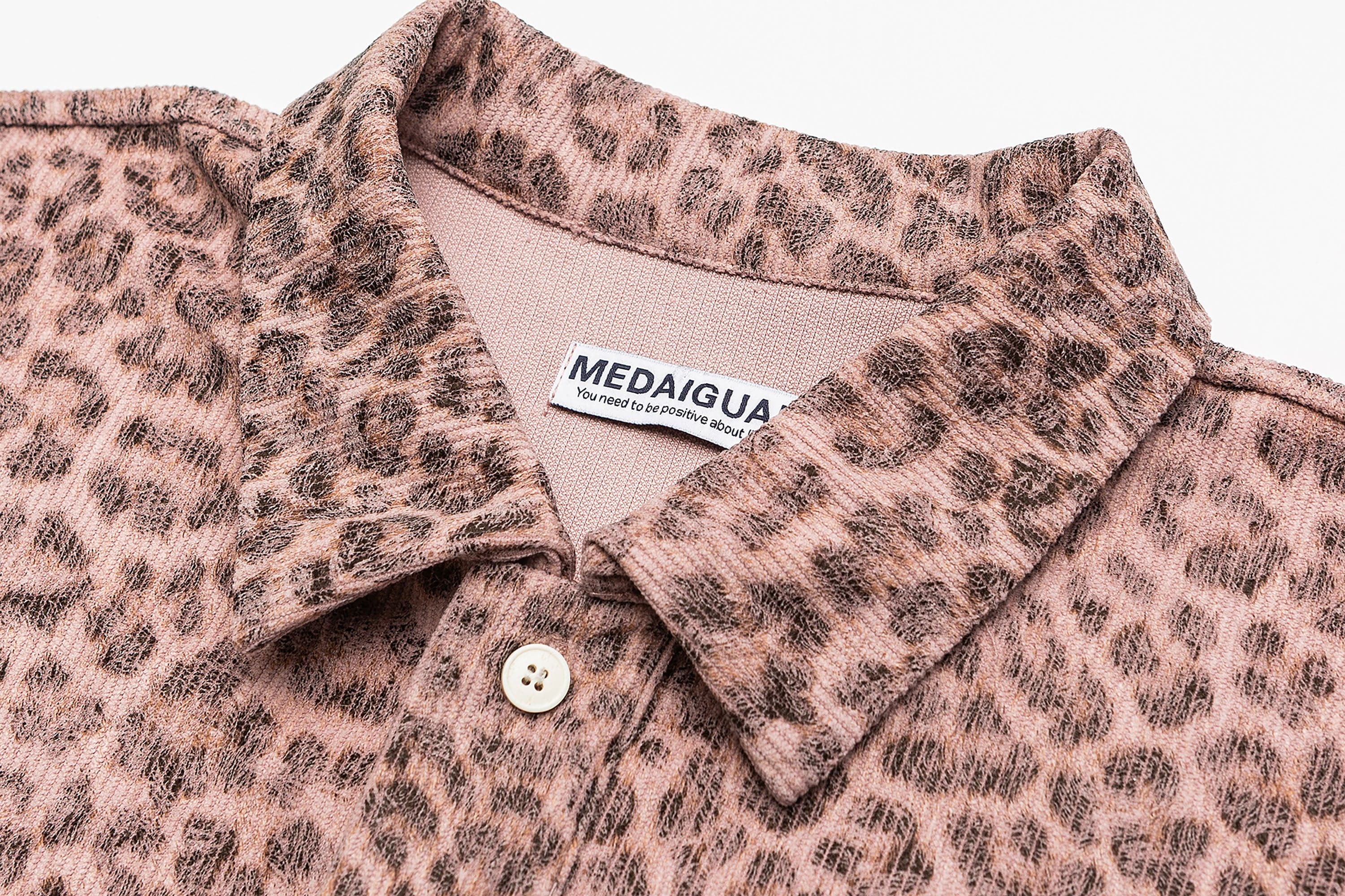 ME DA IGUAL Fuzzy Leopard Polo T-Shirt, premium urban and streetwear designers apparel on PROJECTISR.com, ME DA IGUAL