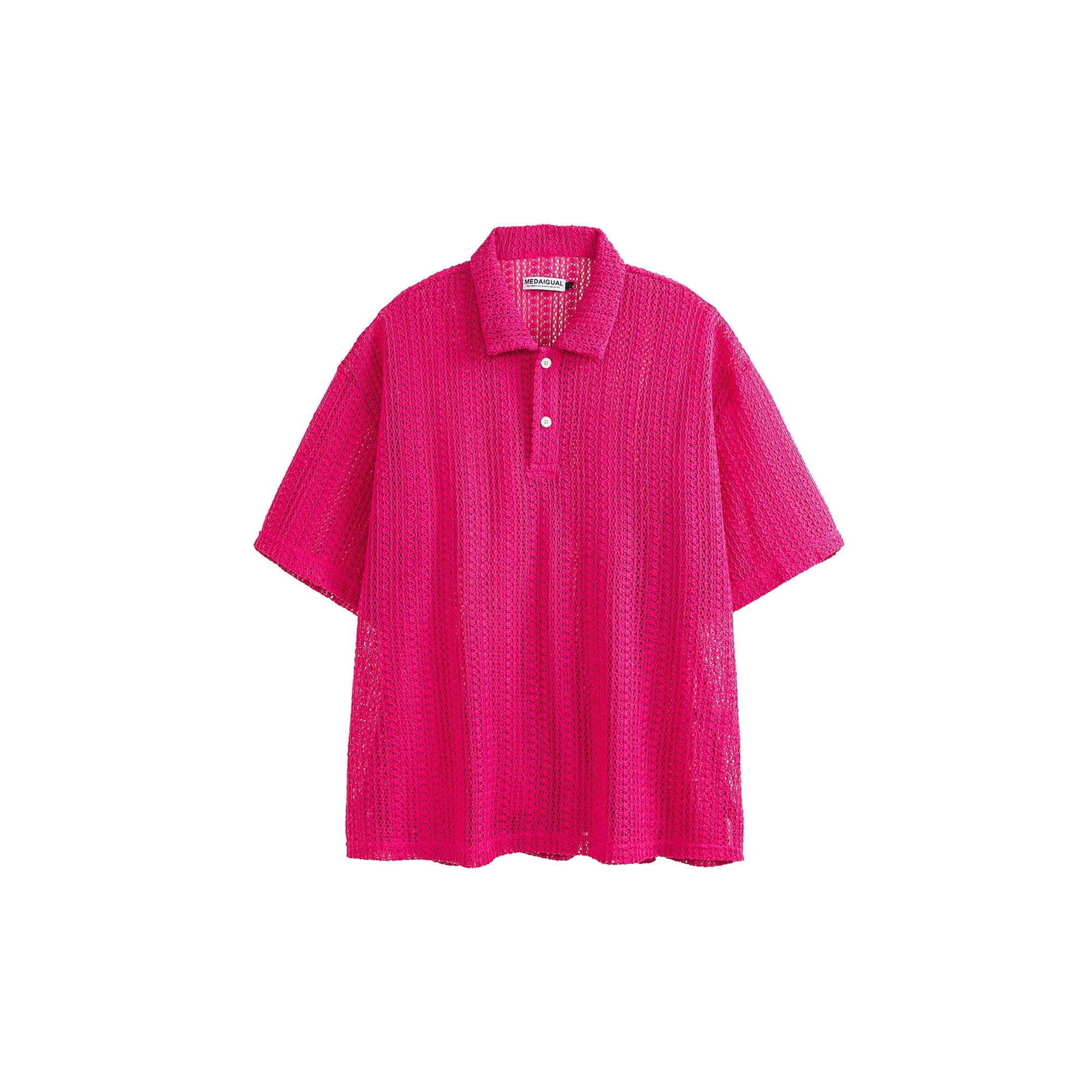 ME DA IGUAL Crochet Polo Oversized T-Shirt, premium urban and streetwear designers apparel on PROJECTISR.com, ME DA IGUAL