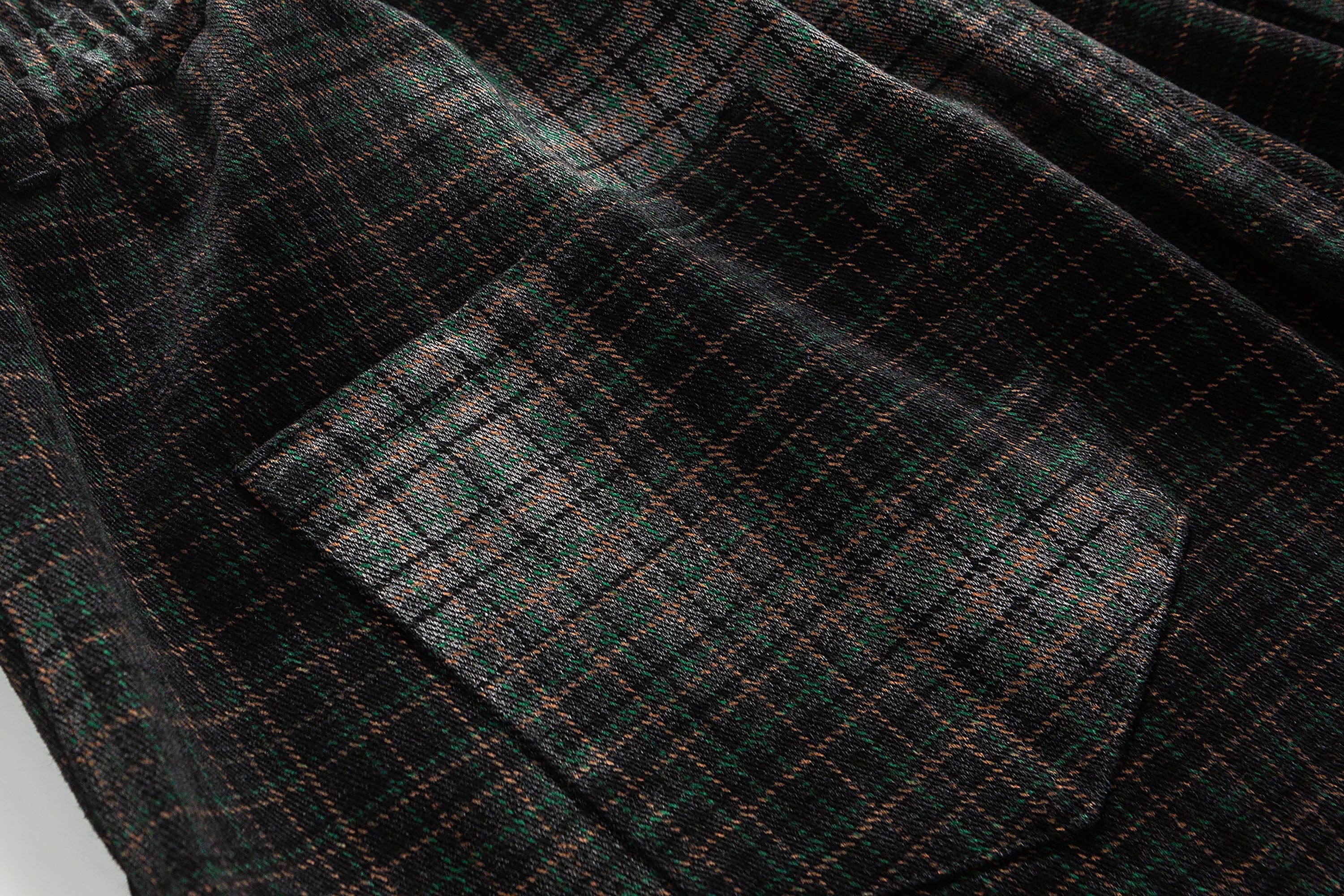 ME DA IGUAL Washed Plaid Tapered Drawstring-Hem Pants, premium urban and streetwear designers apparel on PROJECTISR.com, ME DA IGUAL
